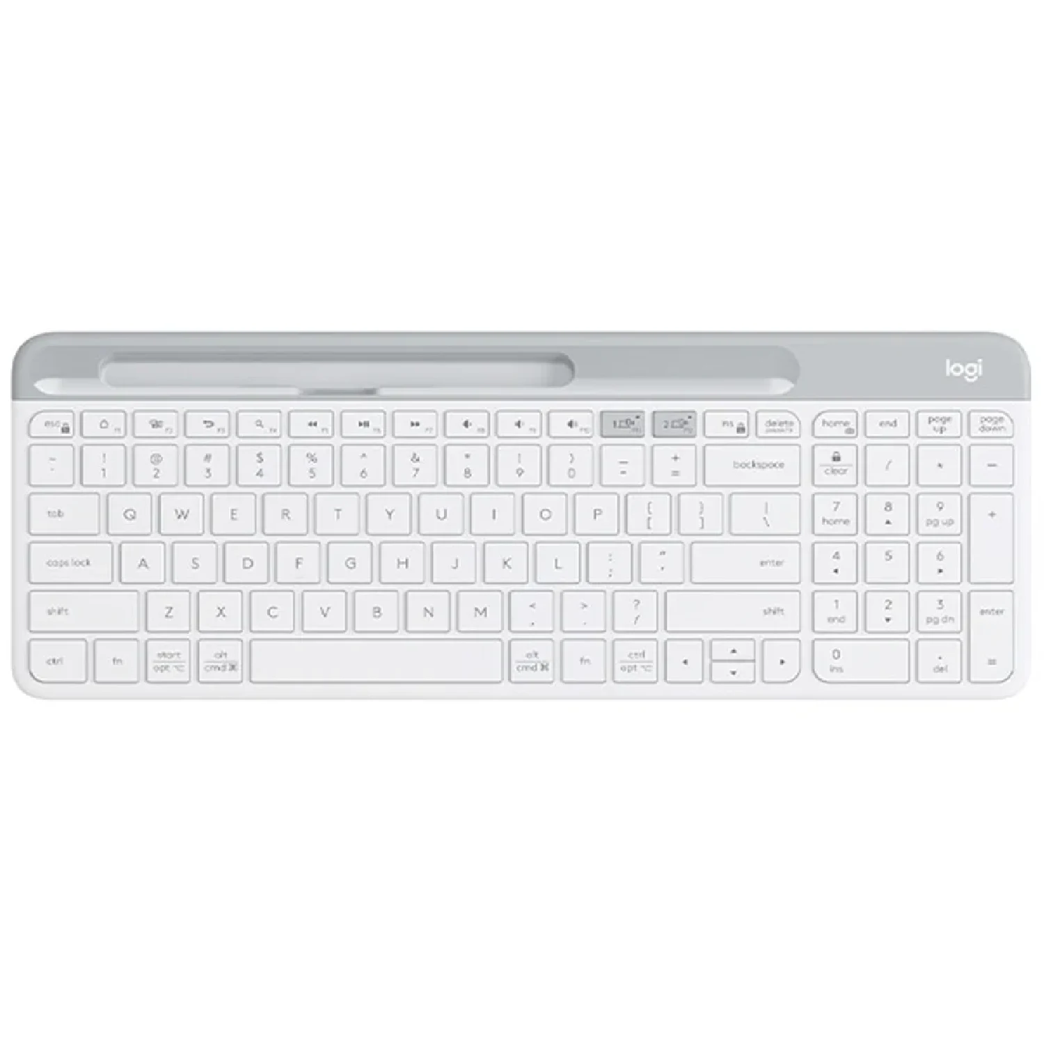Logitech K580 Slim Multi-Device Wireless Keyboard, White - зураг 2