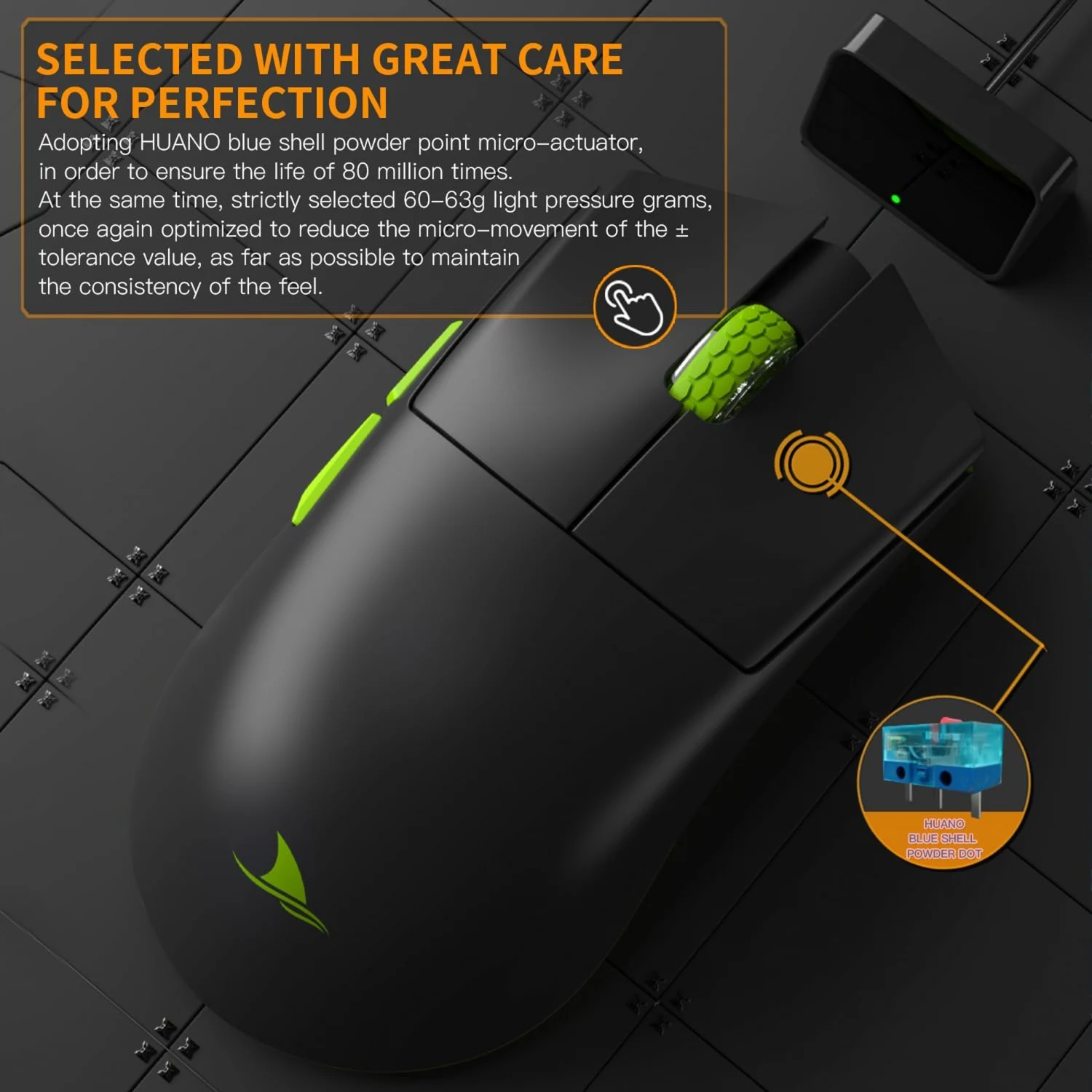 Motospeed Darmoshark M3S Pro Wireless, Wired, Bluetooth Tri-Mode Optical Gaming Mouse, Black - зураг 4