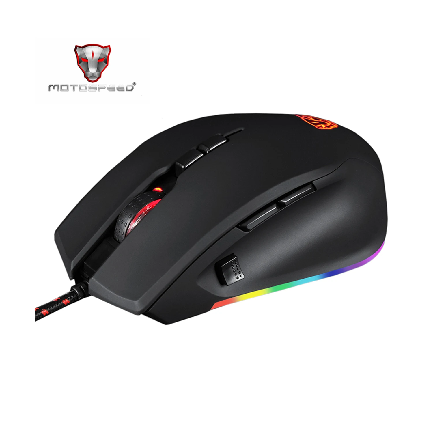 Motospeed V80 Wired RGB Backlight Gaming Mouse Black - зураг 2