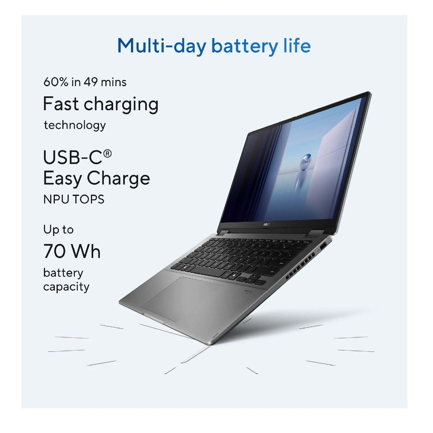 ASUS VivoBook Flip 14 TP3407SA-QL079W Intel Core Ultra 7-256V, 16GB LDDR5X RAM, 512GB PCIe NVMe M.2 SSD, Intel Arc Graphics, WUXGA 14-nch OLED Touch, Win11, Matte Gray - зураг 13