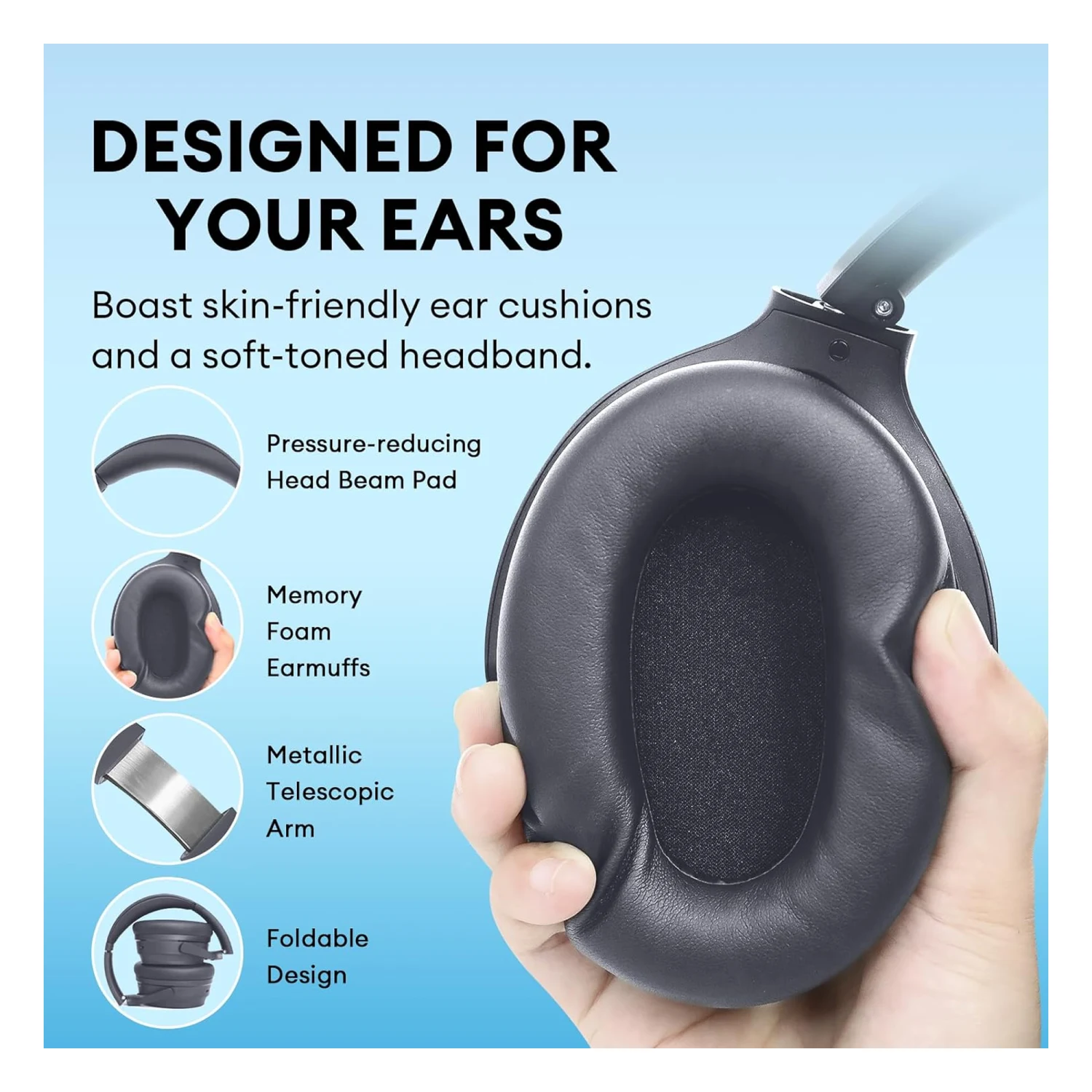 Edifier WH700NB Active Noise Cancelling Bluetooth Headphones, Gray - зураг 6