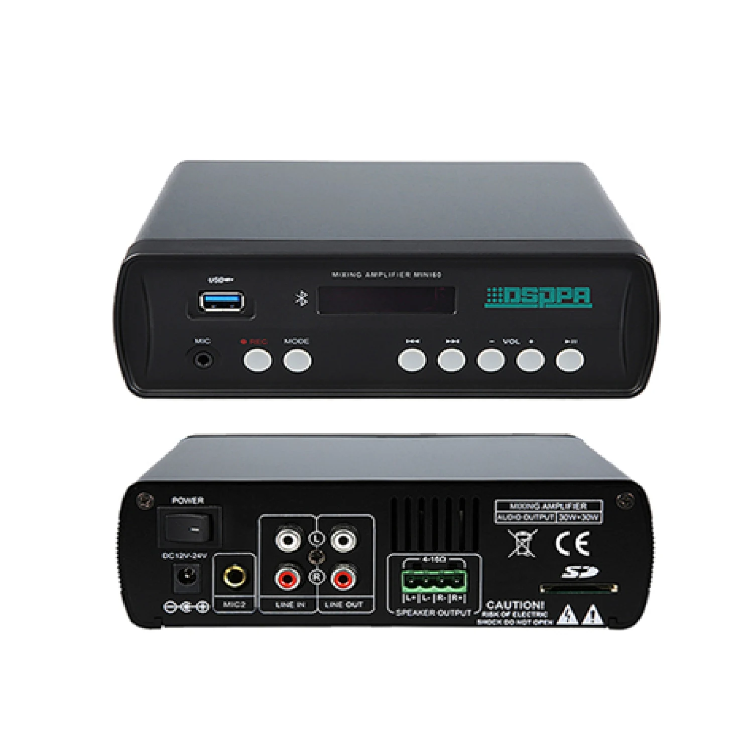 DSPPA Mini60 2x30W Mini Digital Amplifier with USB & Bluetooth ( Зарлан Мэдээлэх ) - зураг 2