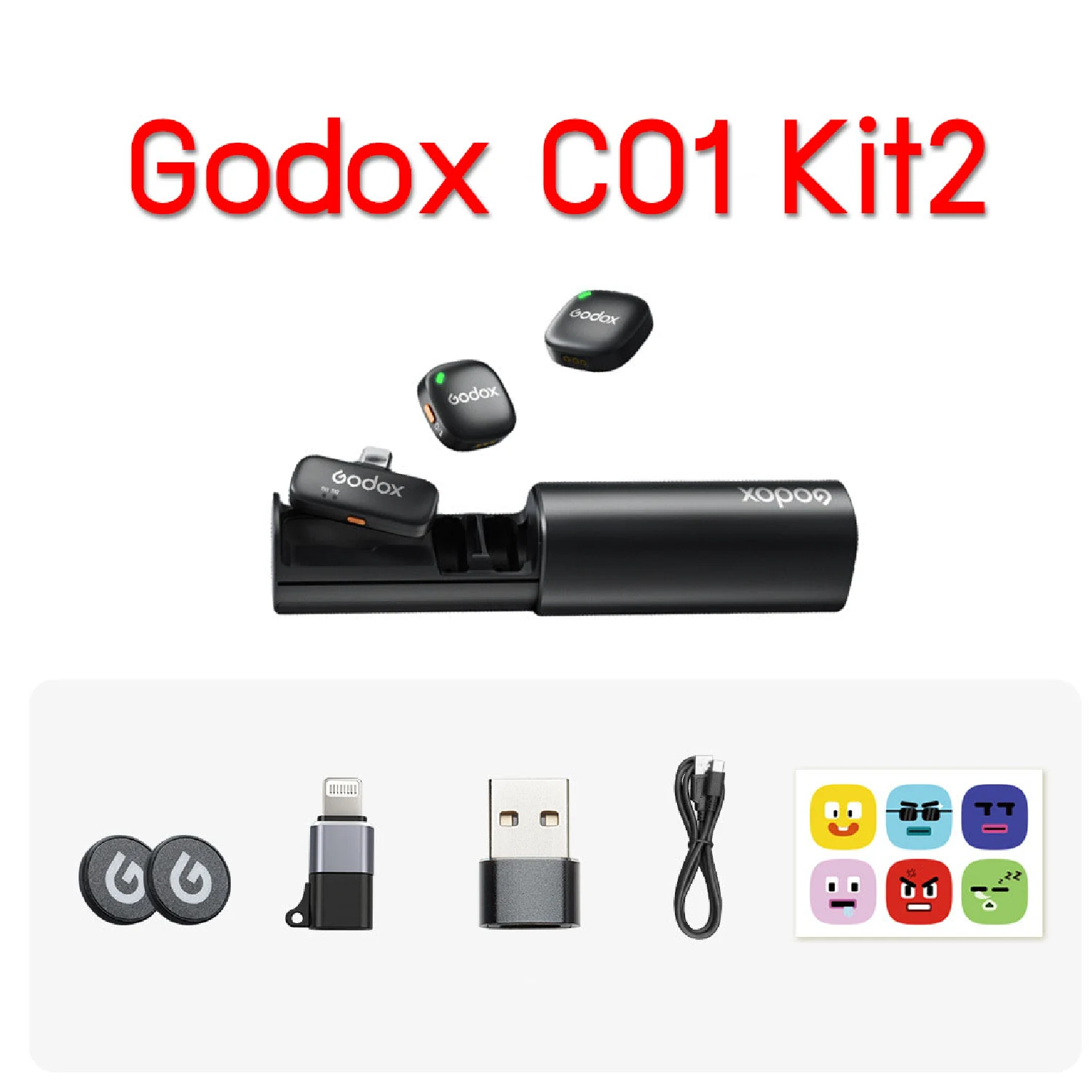 Godox C01 Kit 2, 2-Person Wireless Microphone System Black / Микрофон / - зураг 6