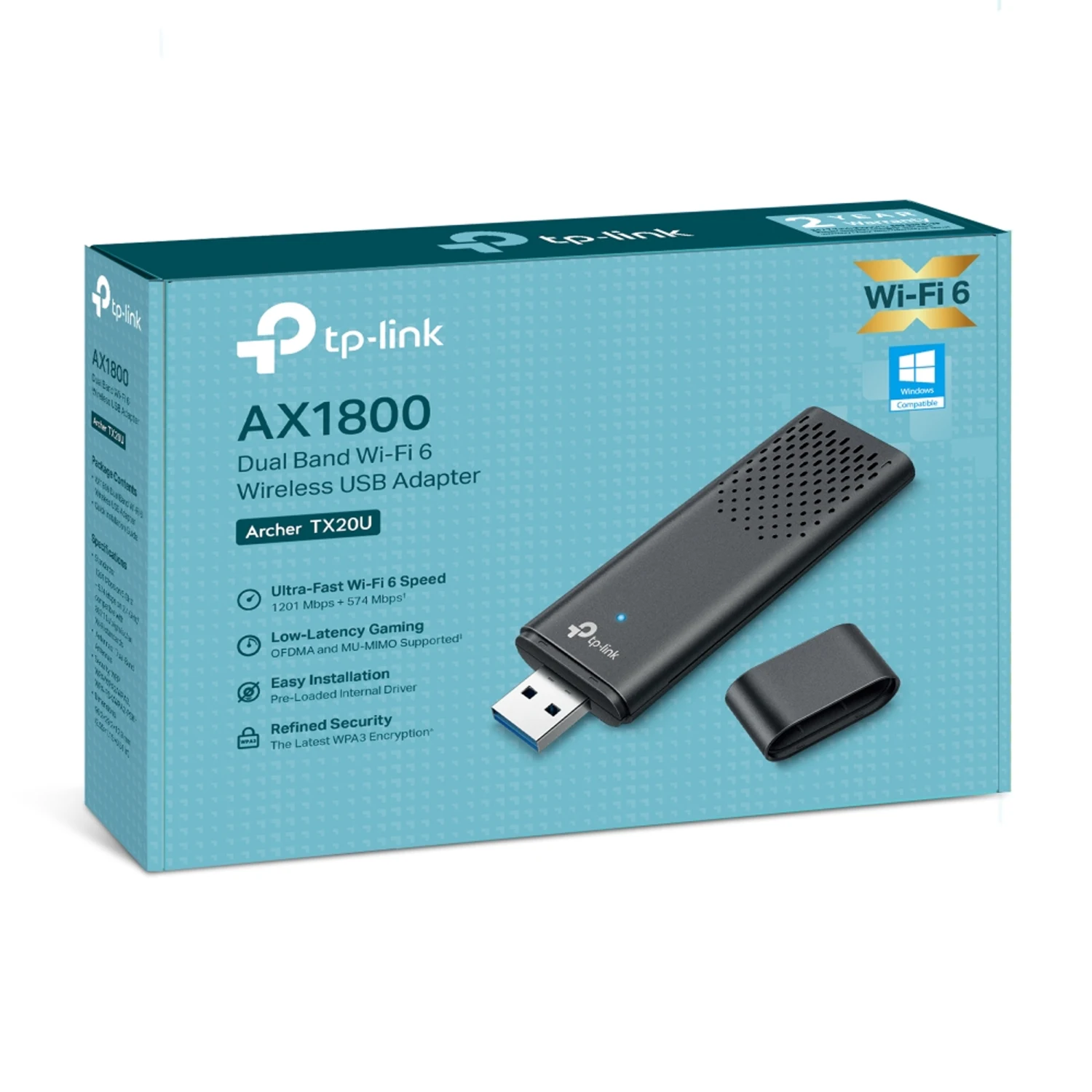 TP-Link Archer TX20U AX1800 Dual-Band Wi-Fi 6 Wireless USB Adapter - зураг 4
