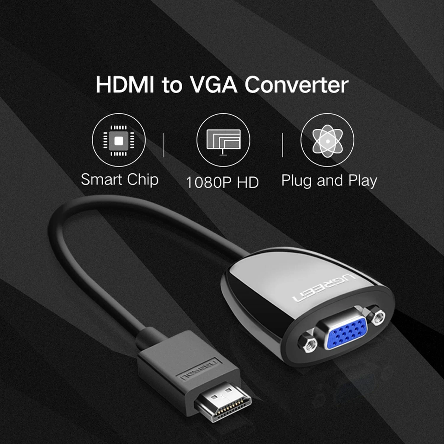 UGREEN HDMI Male to VGA Female Converter (40253) - зураг 2