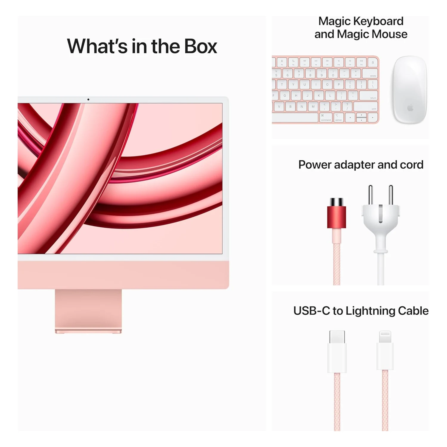 Apple iMac M3 Chip, 8-Core CPU, 8-Core GPU, 8GB RAM, 256GB SSD, 24-inch 4.5K Retina Display, Pink /MQRD3/ - зураг 5
