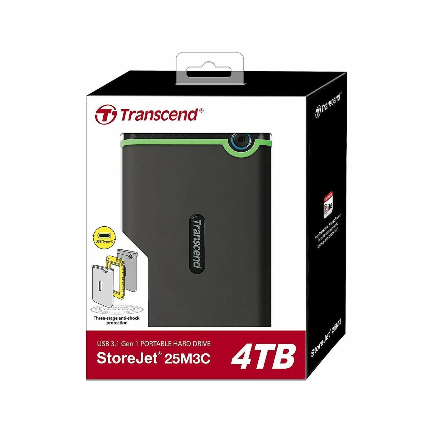 Transcend 4TB USB Type-C StoreJet 25M3C 2.5-inch Portable Hard Drive TS4TSJ25M3C / Зөөврийн Хард / - зураг 2