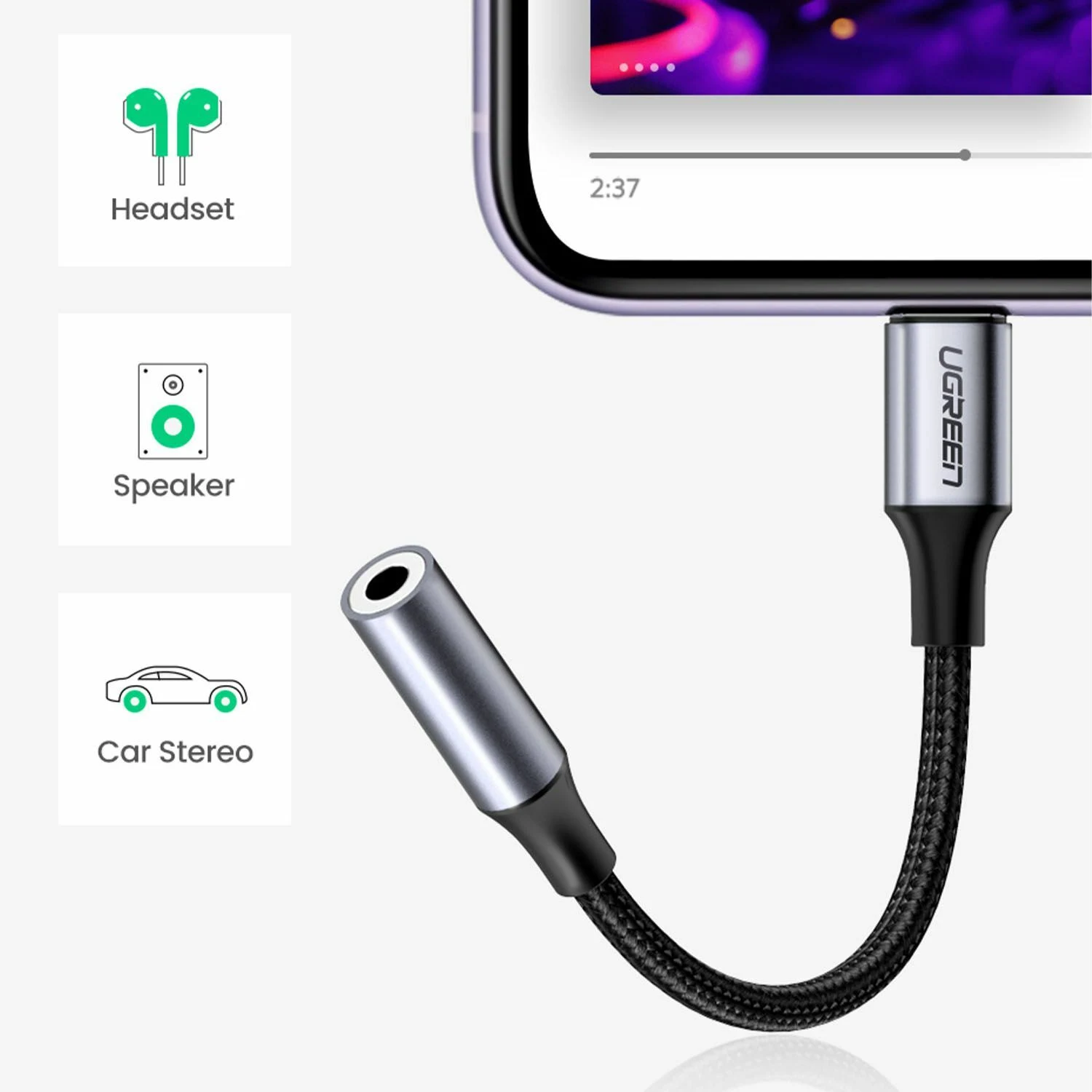 UGREEN Lightning to 3.5mm Jack Adapter (30756) - зураг 4