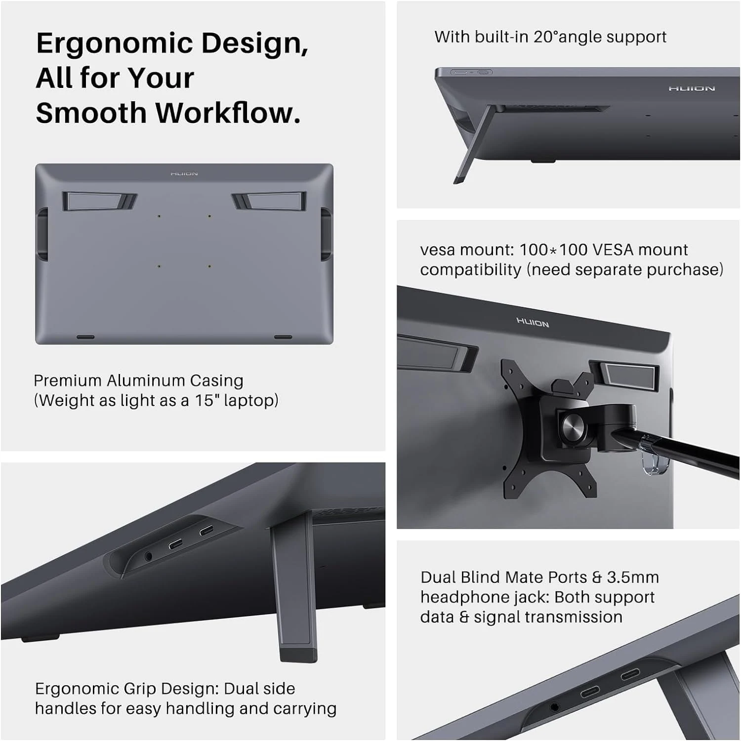 Huion Kamvas Pro 19 GT-1902 Graphic Pen Display, Black / Зурдаг Таблет / - зураг 3