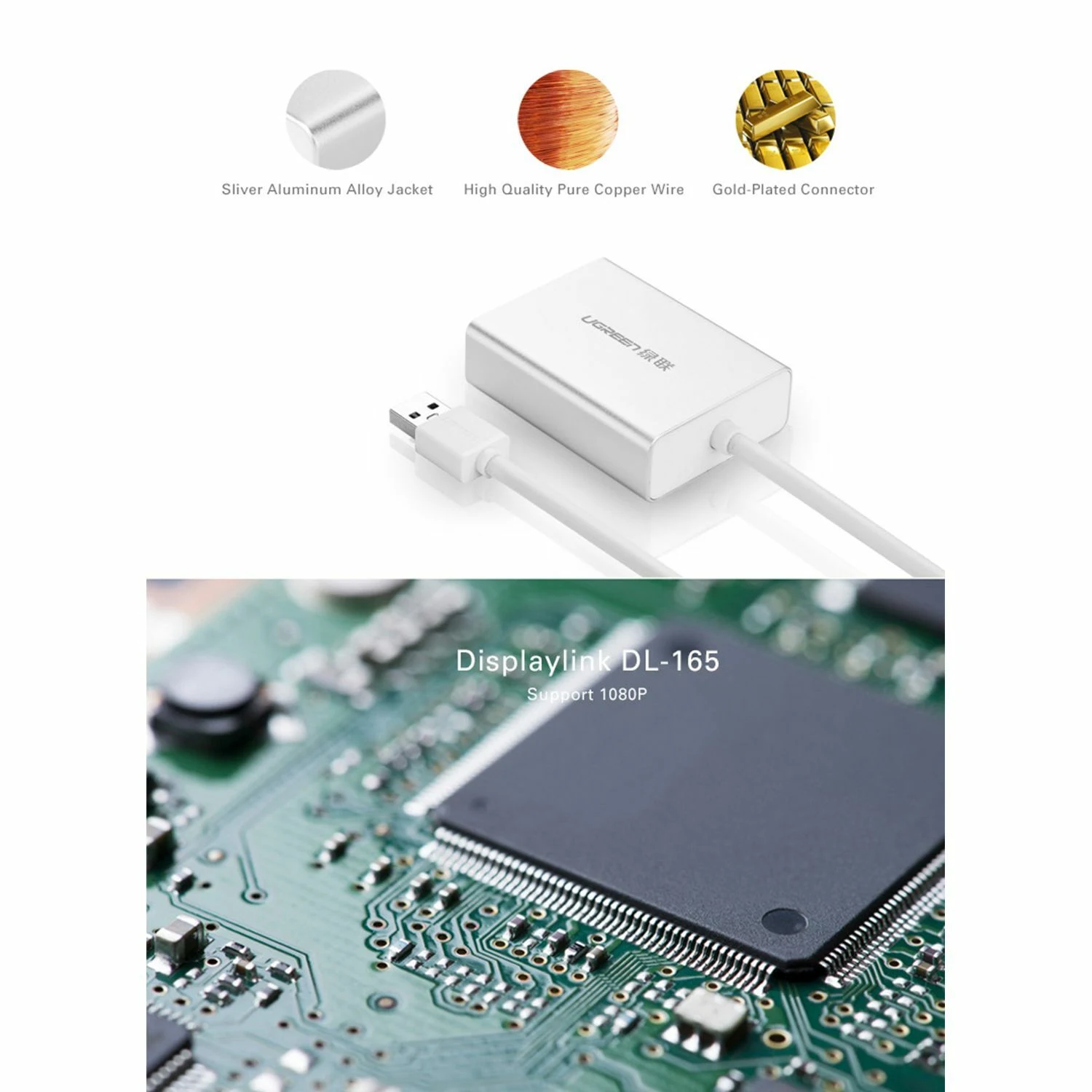 UGREEN USB-A 2.0 to VGA Converter (40244) - зураг 4