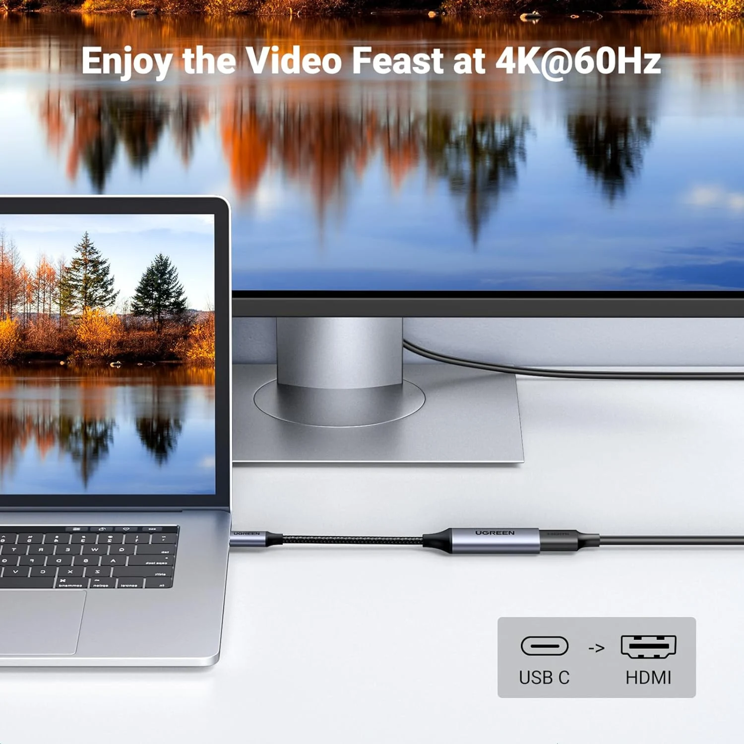 UGREEN USB-C Male to HDMI Female 4K 60Hz Converter (70444) - зураг 2