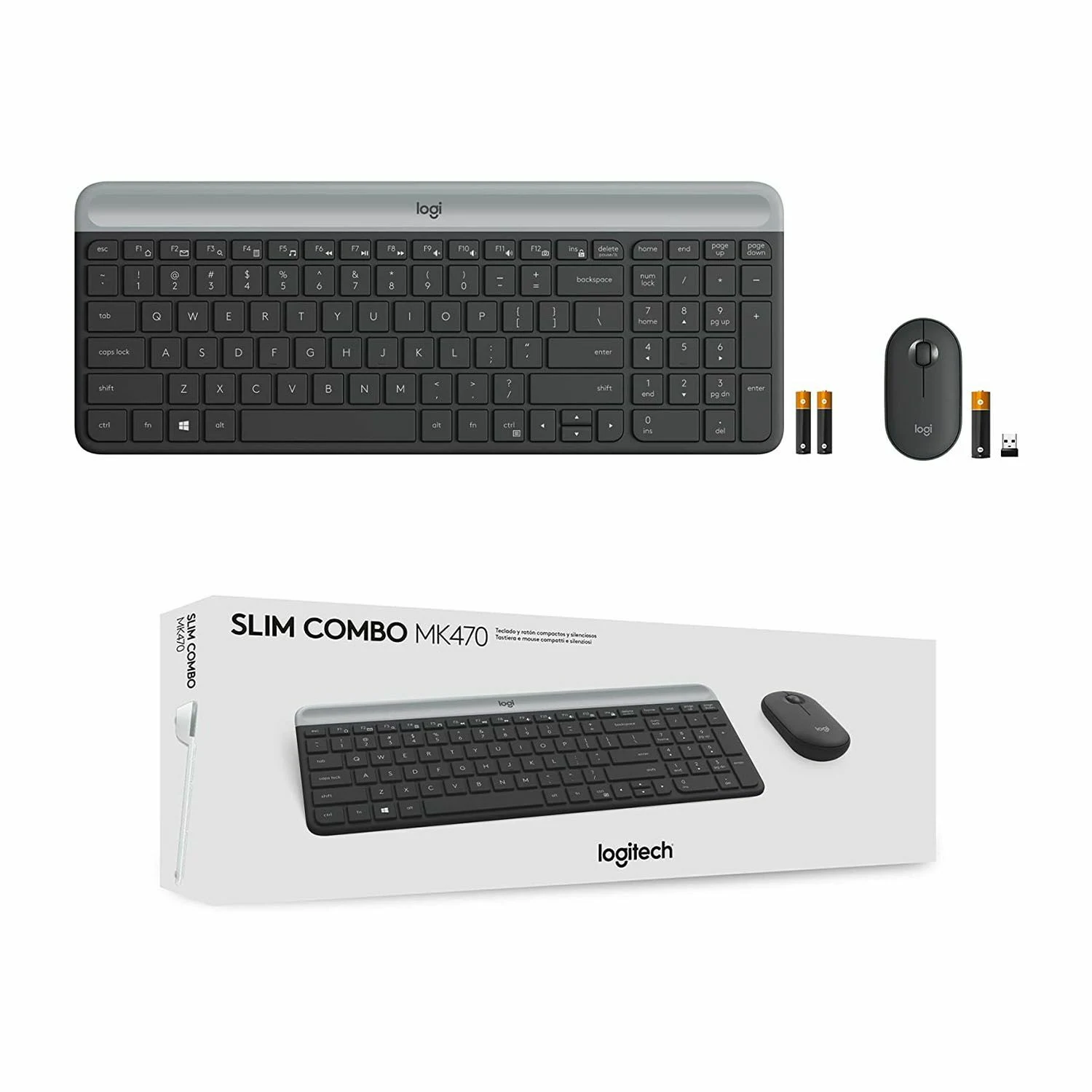 Logitech MK470 Slim Wireless Combo, Black - зураг 2
