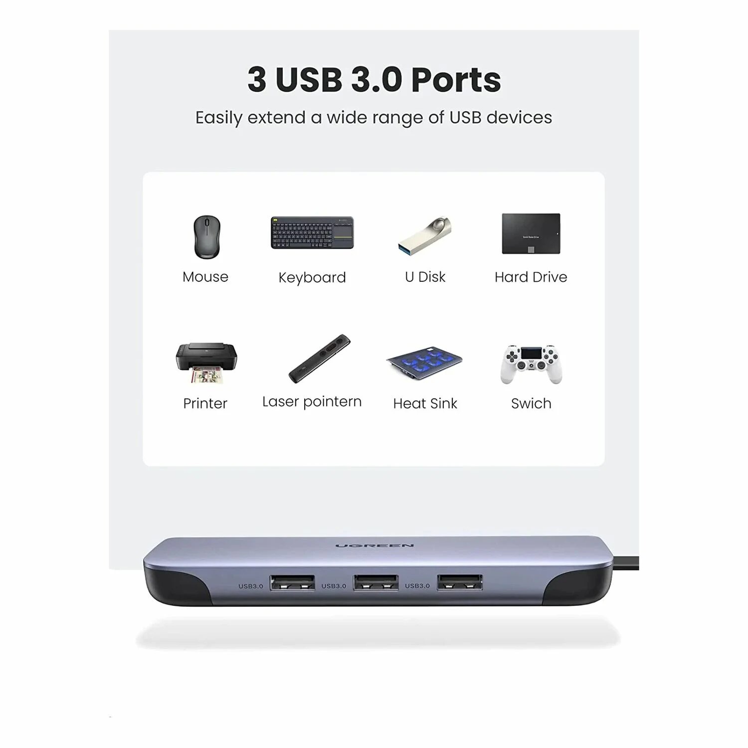 UGREEN 9-in-1 Multi Function USB-C HUB (70409) - зураг 3