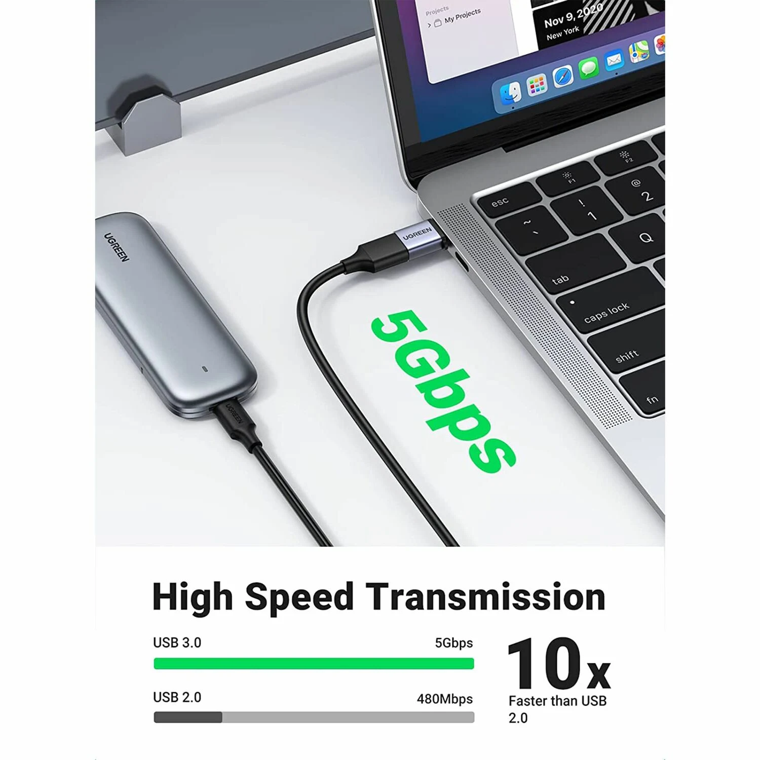 UGREEN USB 3.0 to USB-C OTG Adapter (50283) - зураг 4