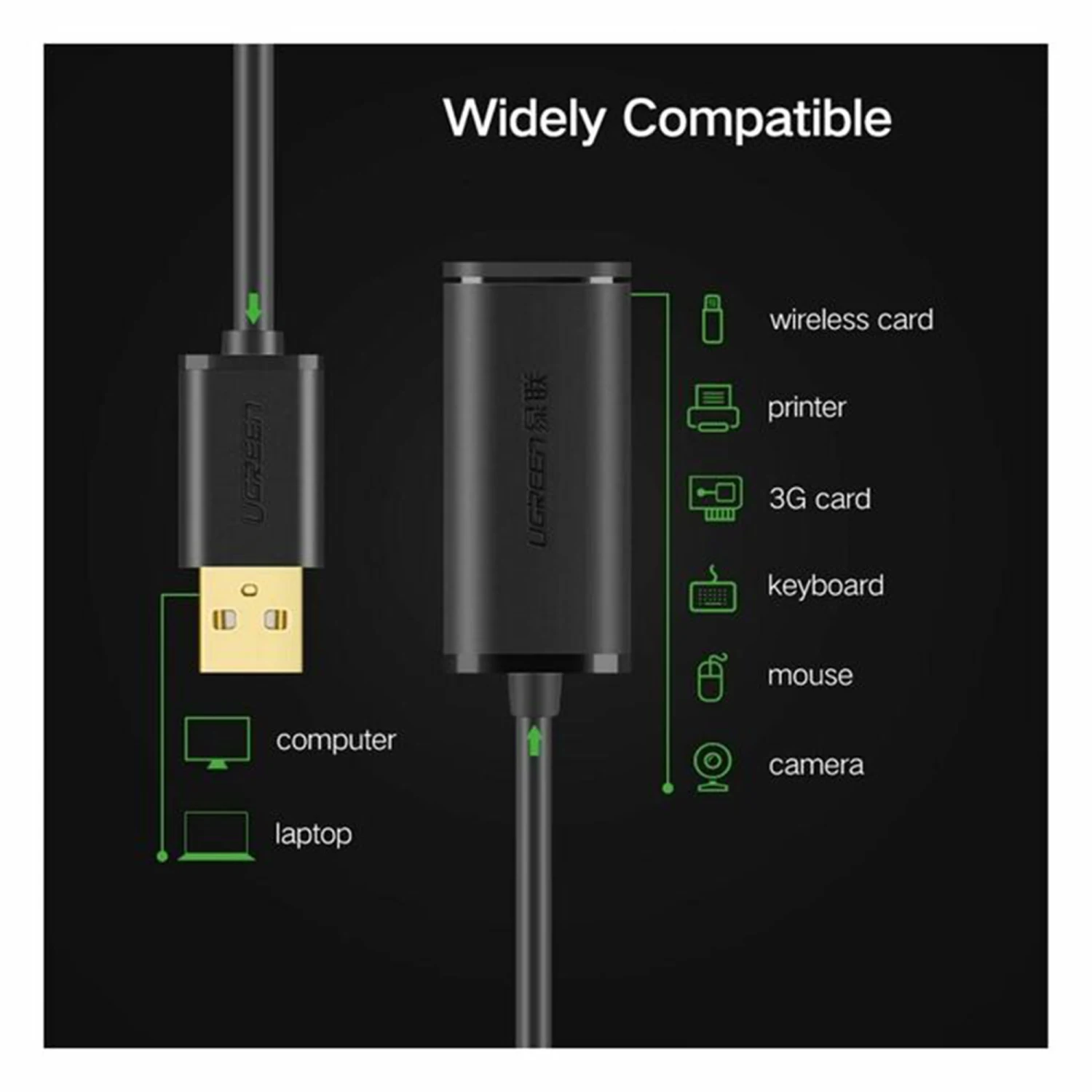 UGREEN USB 2.0 Extension Cable with Chipset 10m (10321) - зураг 4