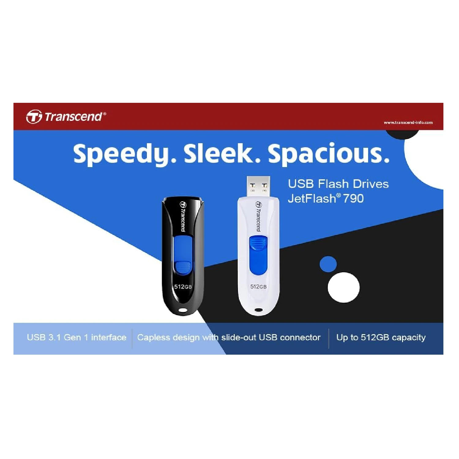 Transcend 256GB JetFlash 790C USB 3.2 Gen1 Flash Drive /TS256GJF790C/ - зураг 3