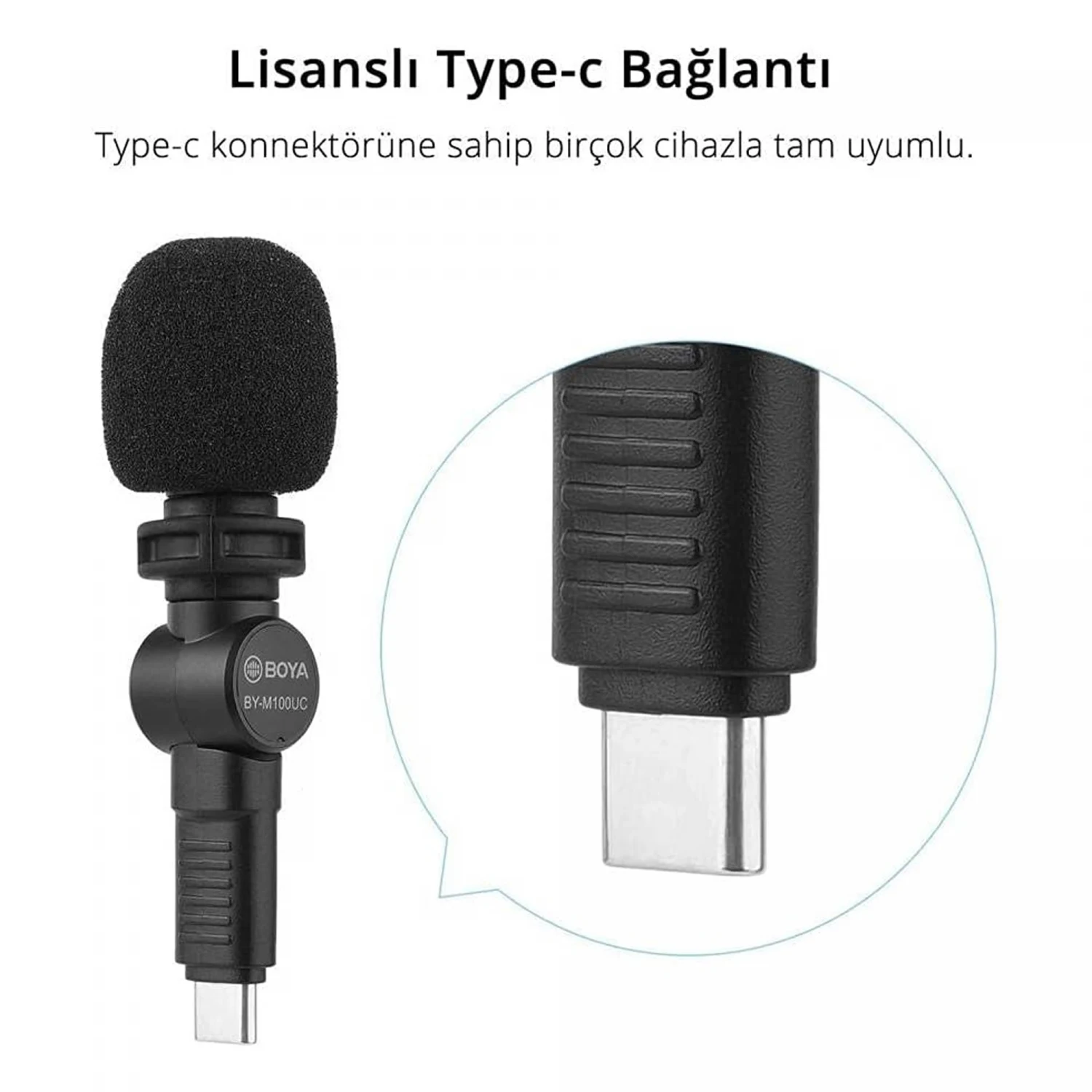 BOYA BY-M100UC Miniature Condenser Microphone for USB Type-C Android Devices / Микрофон / - зураг 2