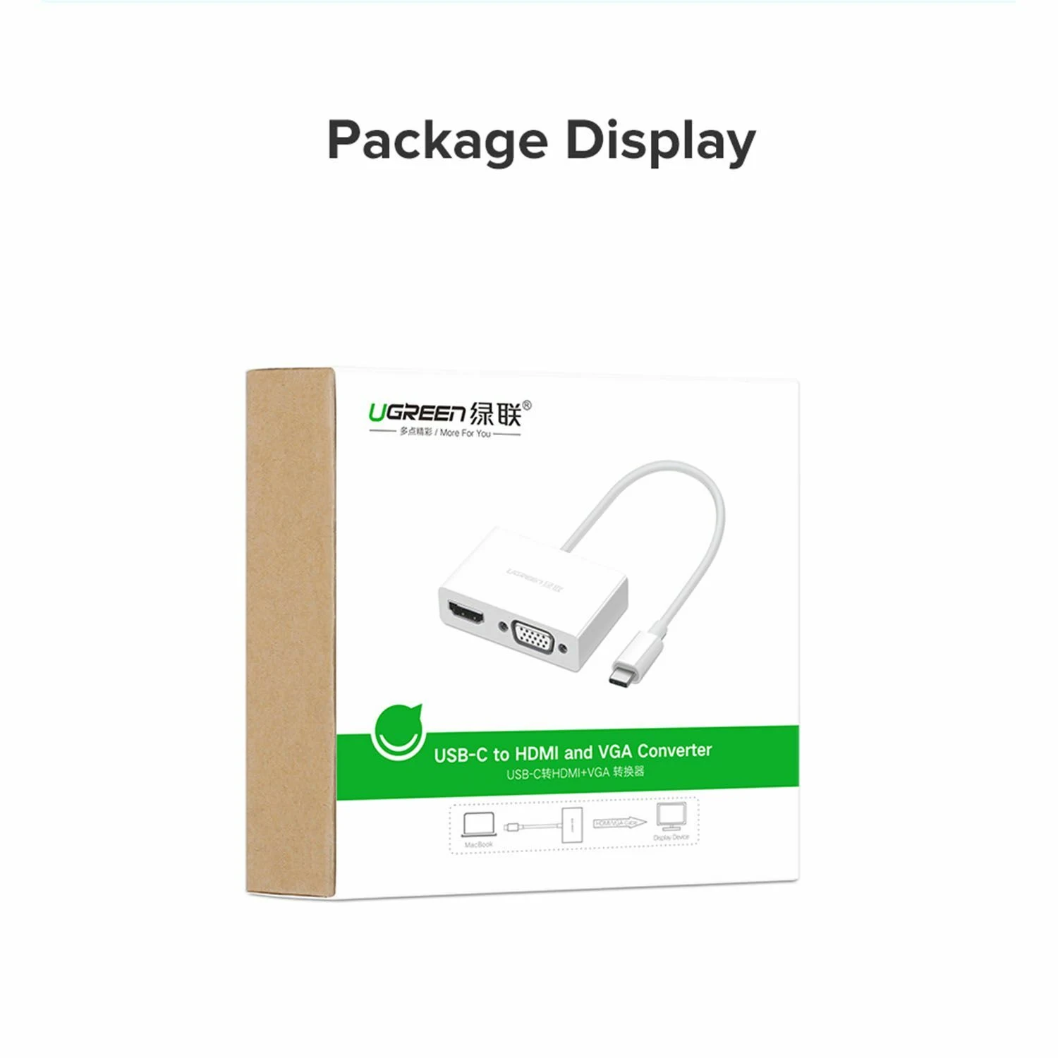 UGREEN USB-C Male to HDMI + VGA Female Converter (30843) - зураг 5