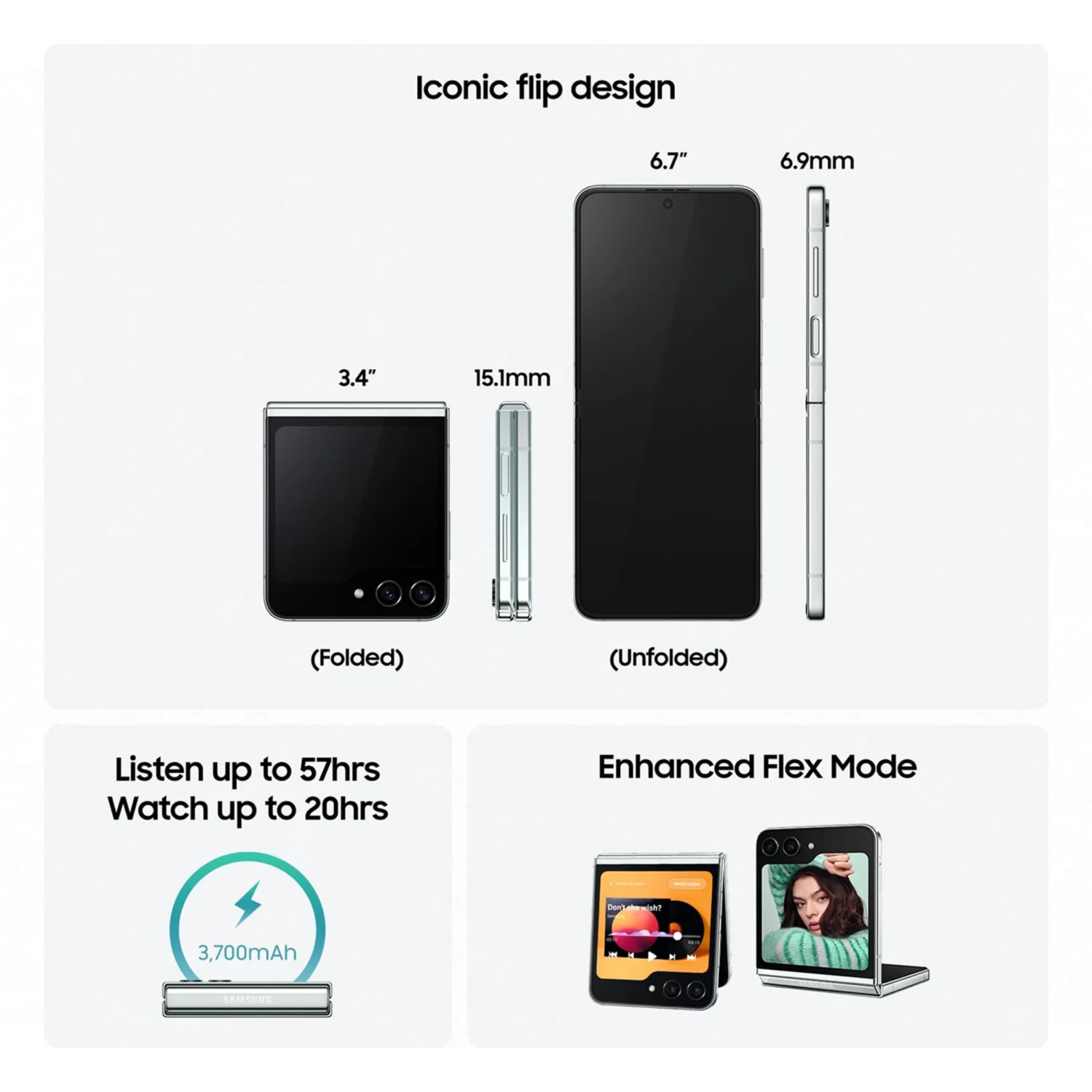 Samsung Galaxy Z-Flip5  256GB, Black Cream - зураг 2