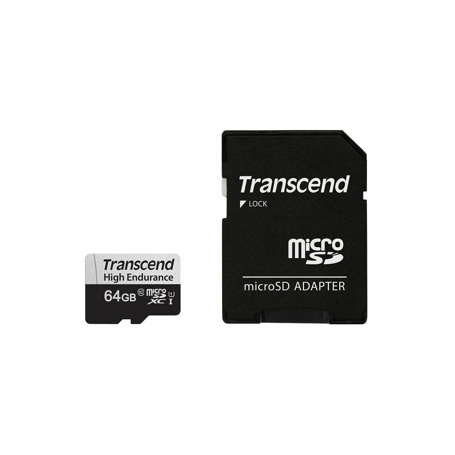 Transcend 64GB High Endurance 350V UHS-I XC 100MB/s Micro SD Memory Card with SD adapter /TS64GUSD350V/ - зураг 2