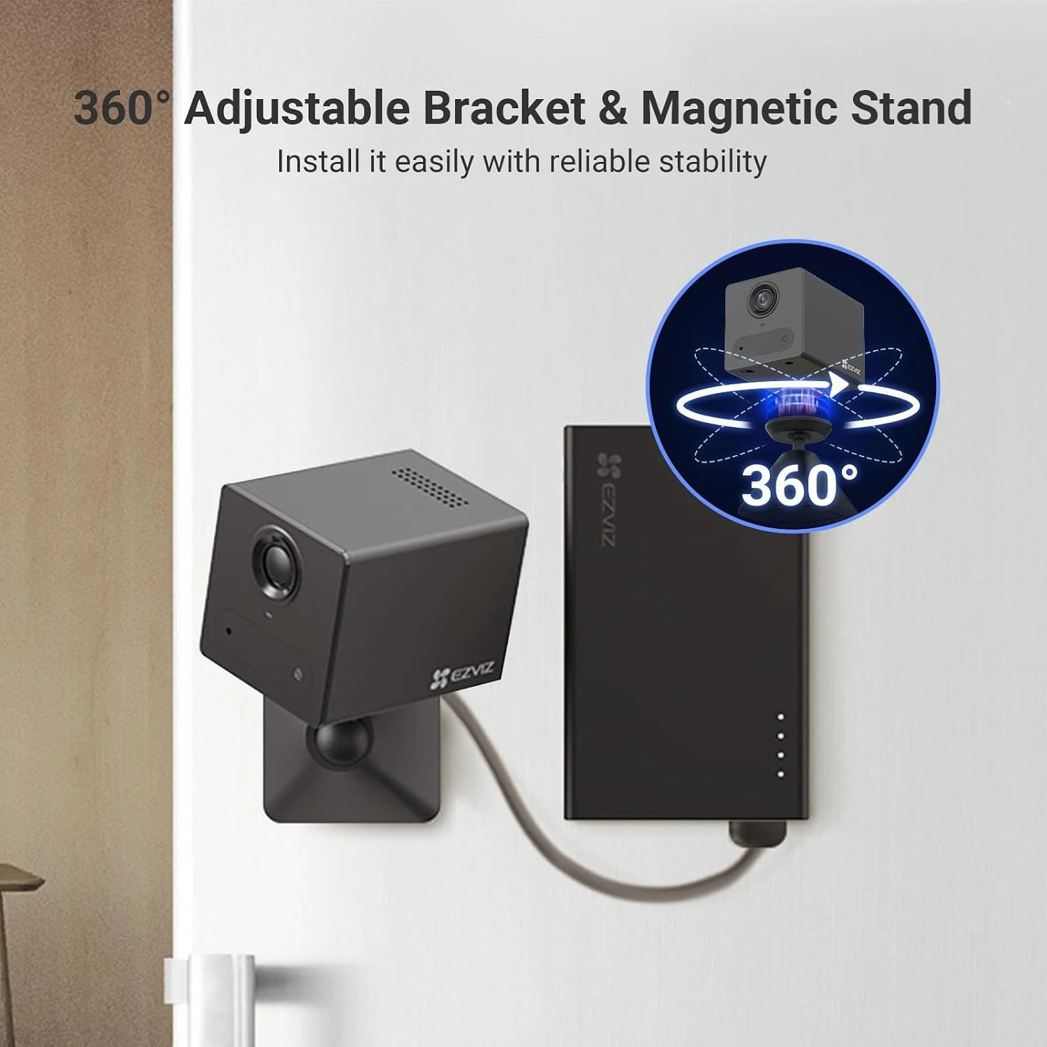 EZVIZ CS-CB2/PB 4G 2K Smart Home Battery Camera with Power Bank Black (Дотор хяналтын камер) - зураг 5