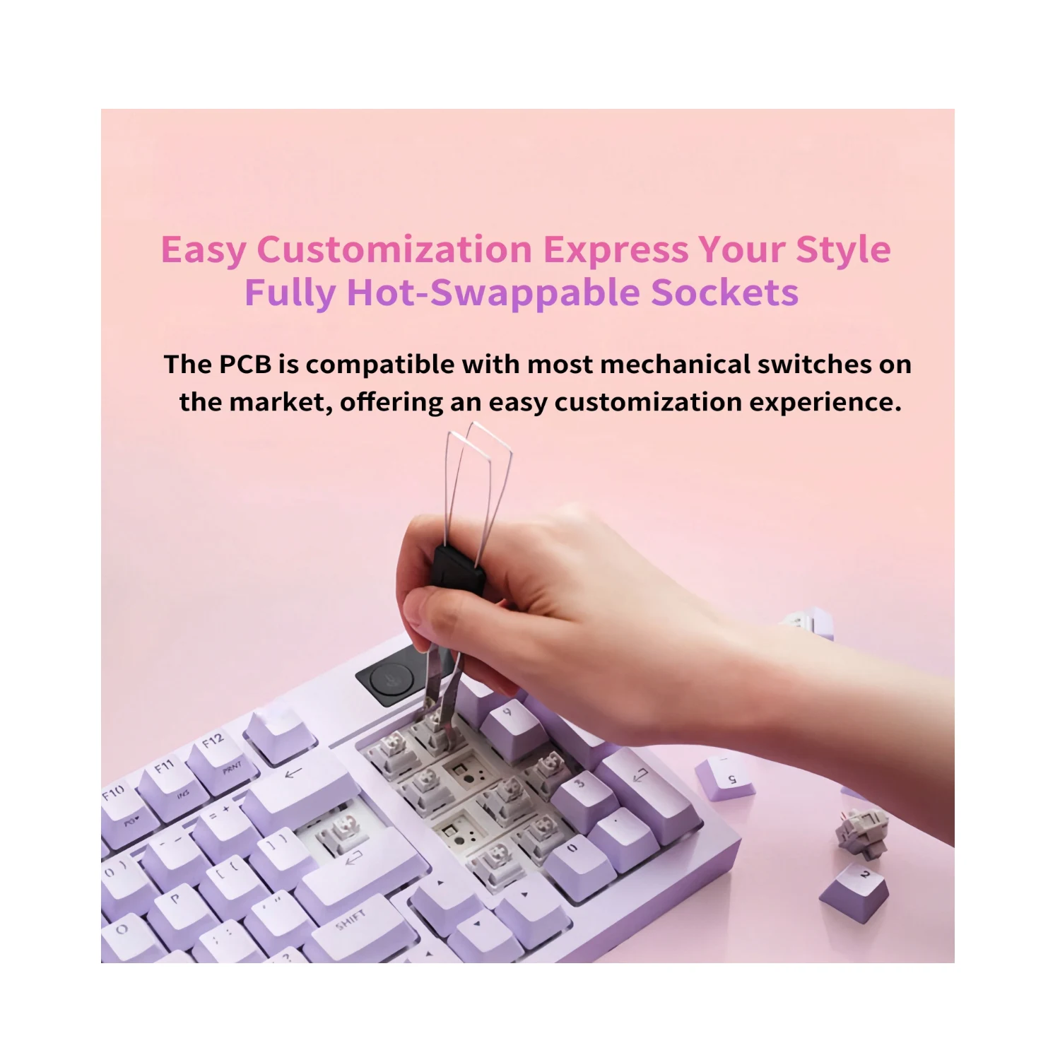 Logitech G316X Wired Mechanical Gaming Keyboard Pink - зураг 2
