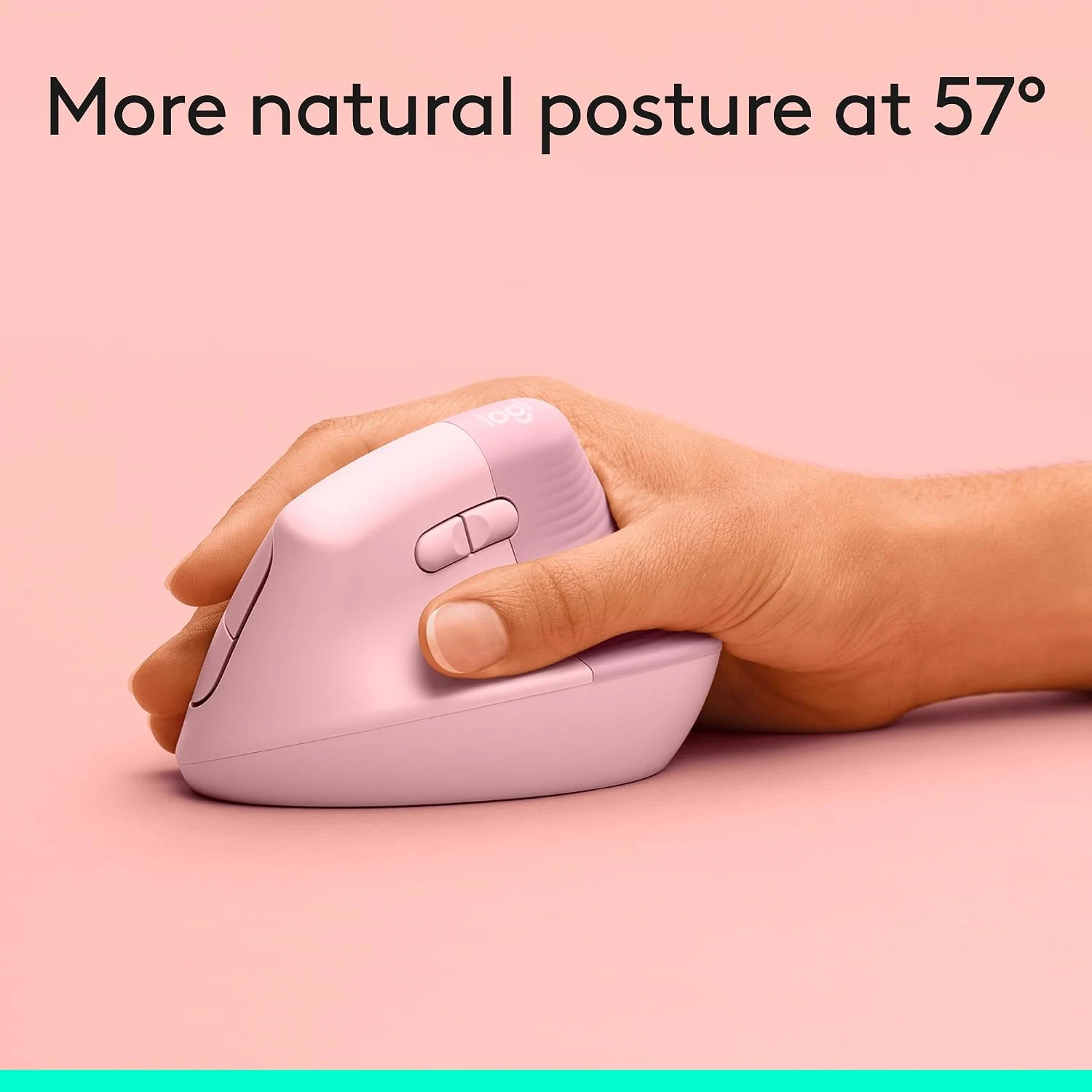 Logitech Ergo Series Lift Wireless Mouse Pink - зураг 3