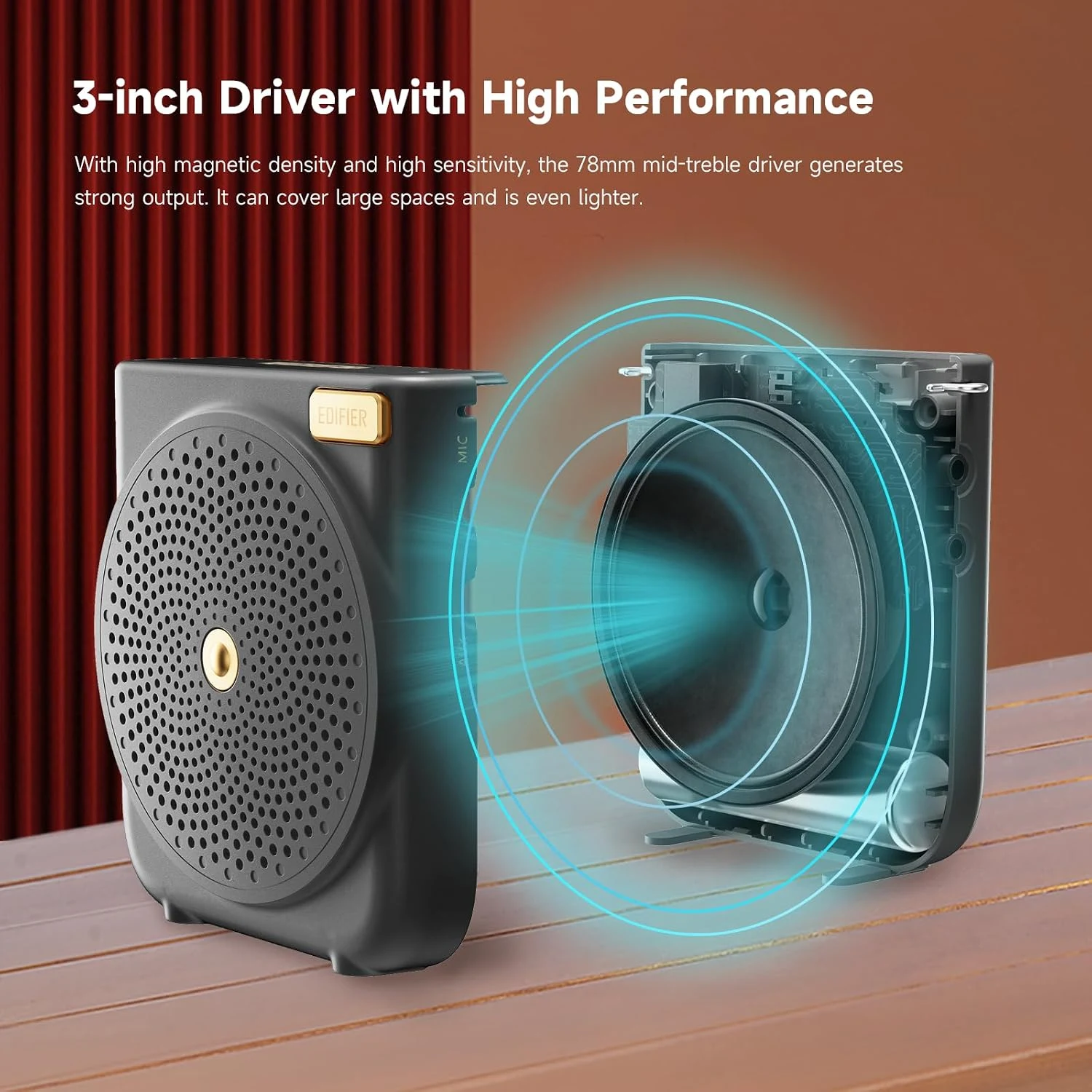 Edifier MF3 Portable Voice Amplifier Black (Зөөврийн микрофонтой чанга яригч) - зураг 5