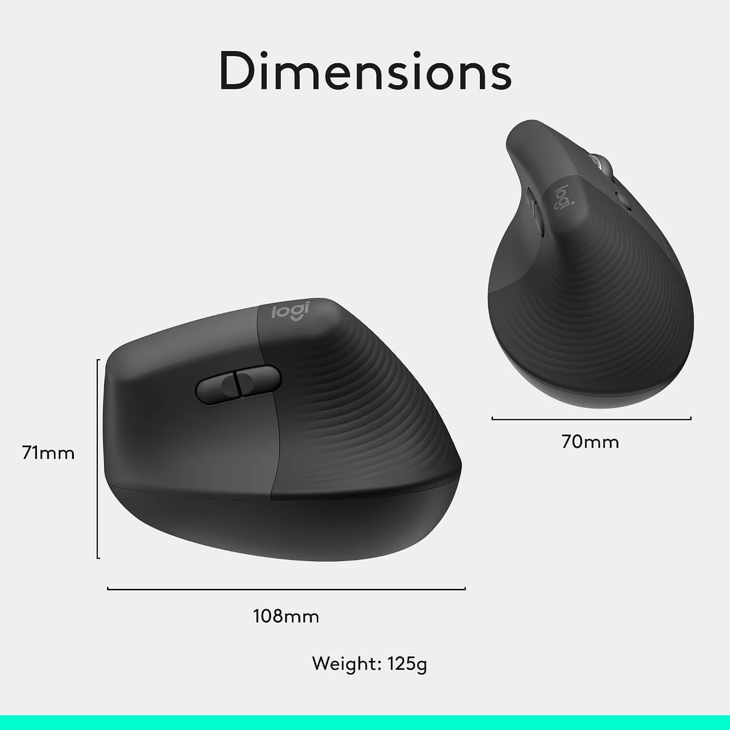 Logitech Ergo Series Lift Wireless Mouse Black - зураг 2