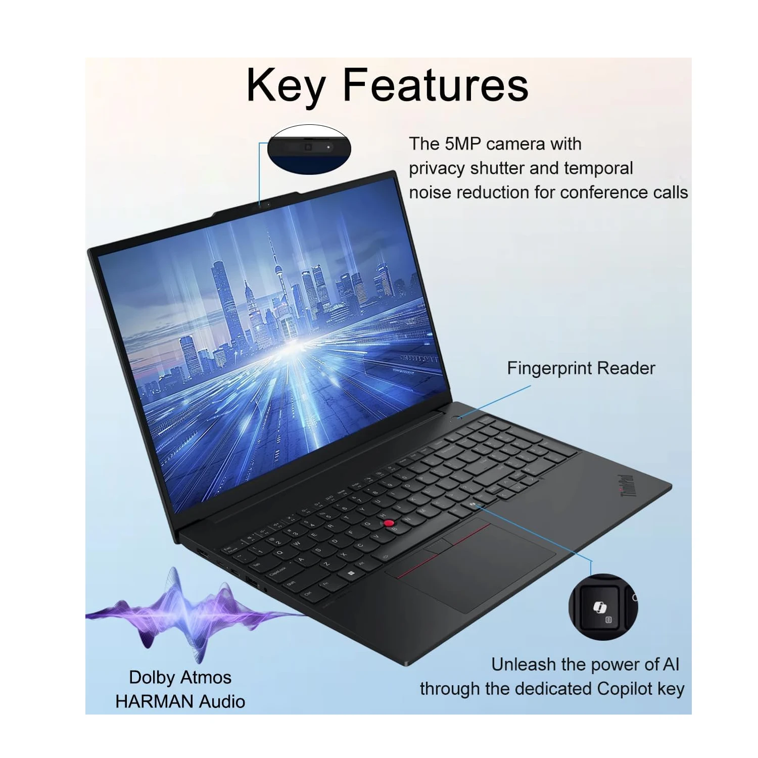 Lenovo ThinkPad E16 Intel Core Ultra 7-255H, 32GB RAM, 1TB SSD, Integrated Intel Graphics, 16-inch laptop (Зөөврийн Компьютер) - зураг 5