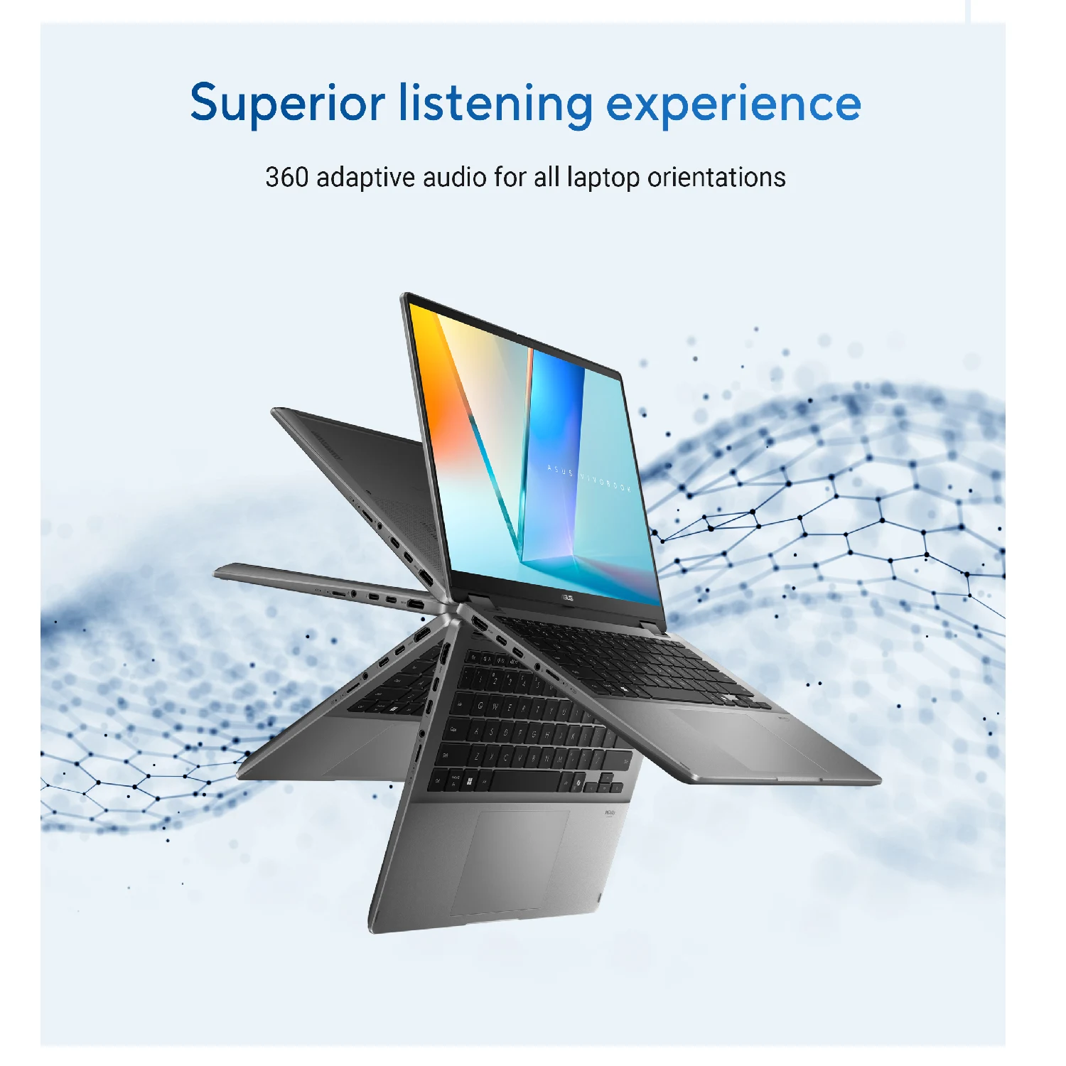 ASUS VivoBook Flip 14 TP3407SA-QL079W Intel Core Ultra 7-256V, 16GB LDDR5X RAM, 512GB PCIe NVMe M.2 SSD, Intel Arc Graphics, WUXGA 14-nch OLED Touch, Win11, Matte Gray - зураг 2
