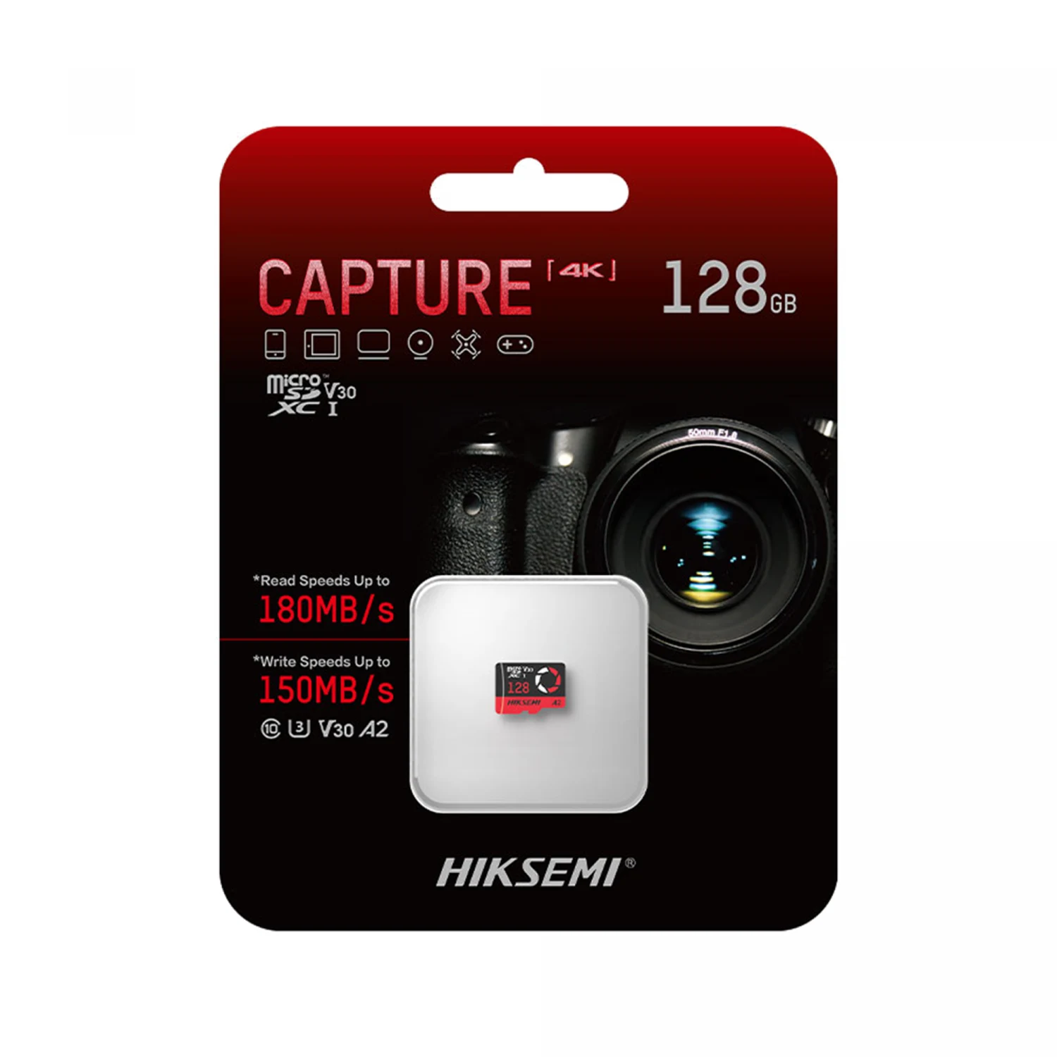 Hiksemi Capture 128GB A2 V30 180MB/s Micro SD Memory Card HS-TF-E3-128G - зураг 2