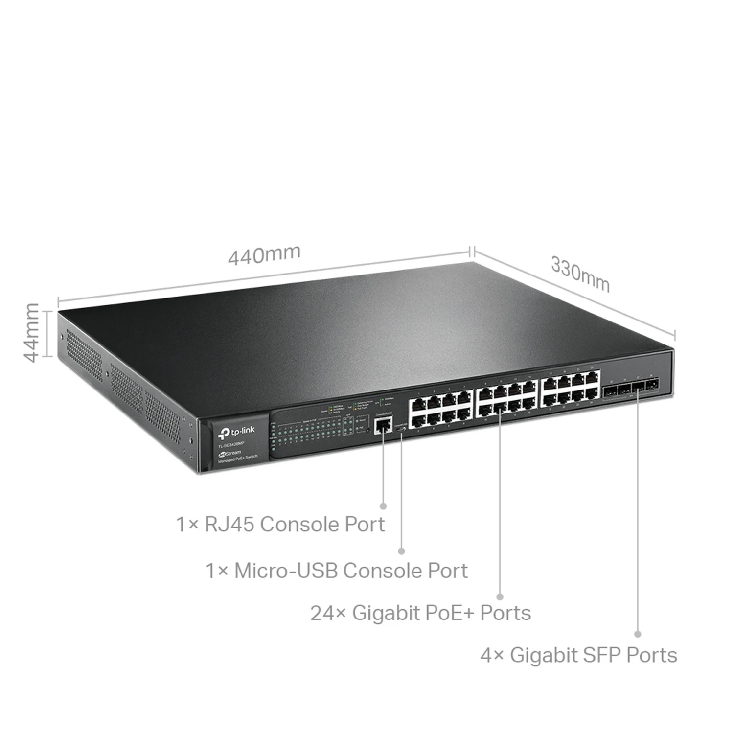 TP-Link SG3428MP JetStream 24-Port Gigabit PoE+ L2+ Managed Switch with 4 Gigabit SFP Slots / Свич салаалагч , Сүлжээний Төхөөрөмж / - зураг 2