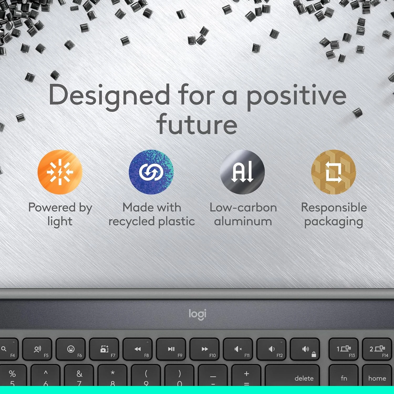 Logitech K980 Signature Wireless Slim Solar+ Keyboard Black - зураг 3
