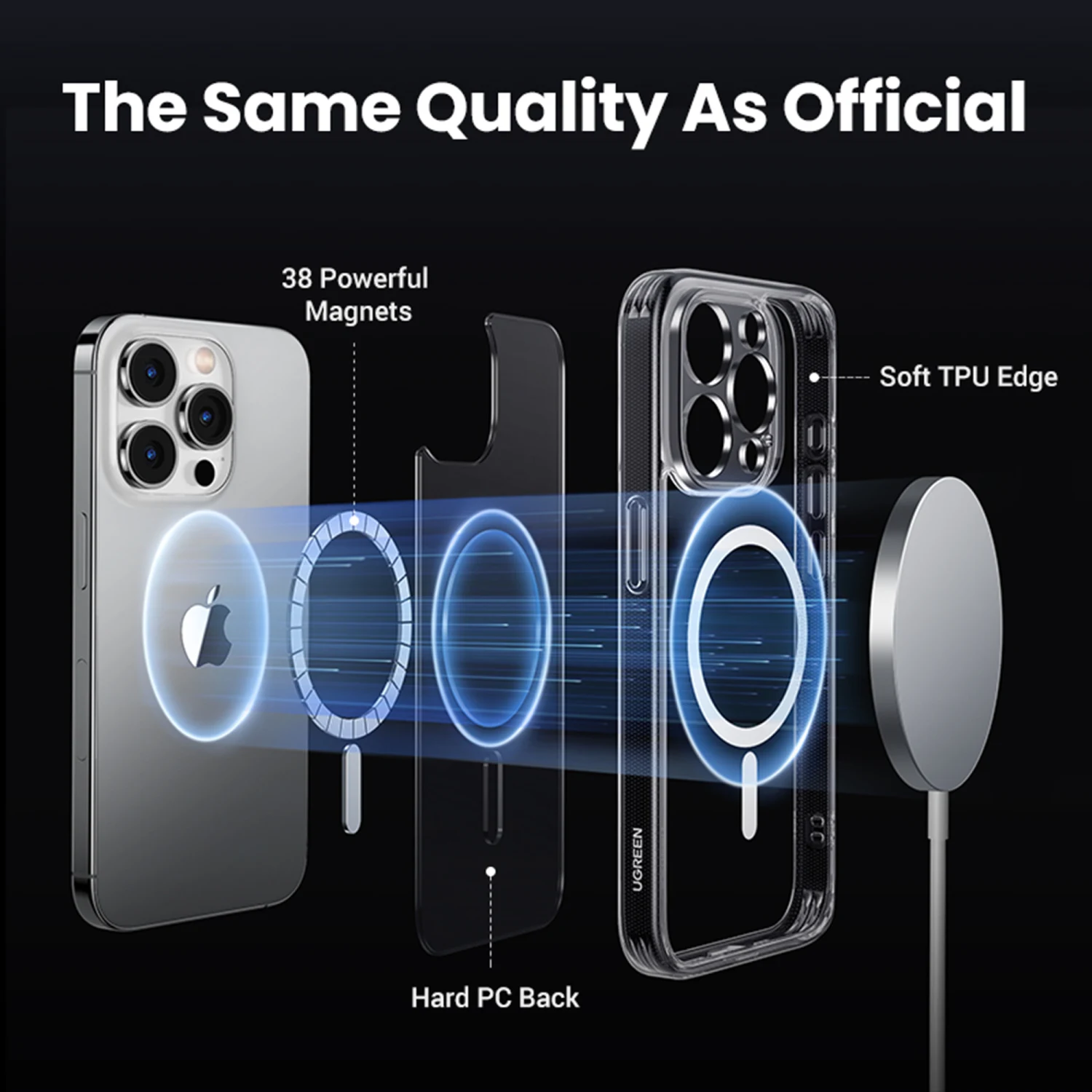 UGREEN Clear Magnetic Protective Case for iPhone 15 Pro (25398) - зураг 8