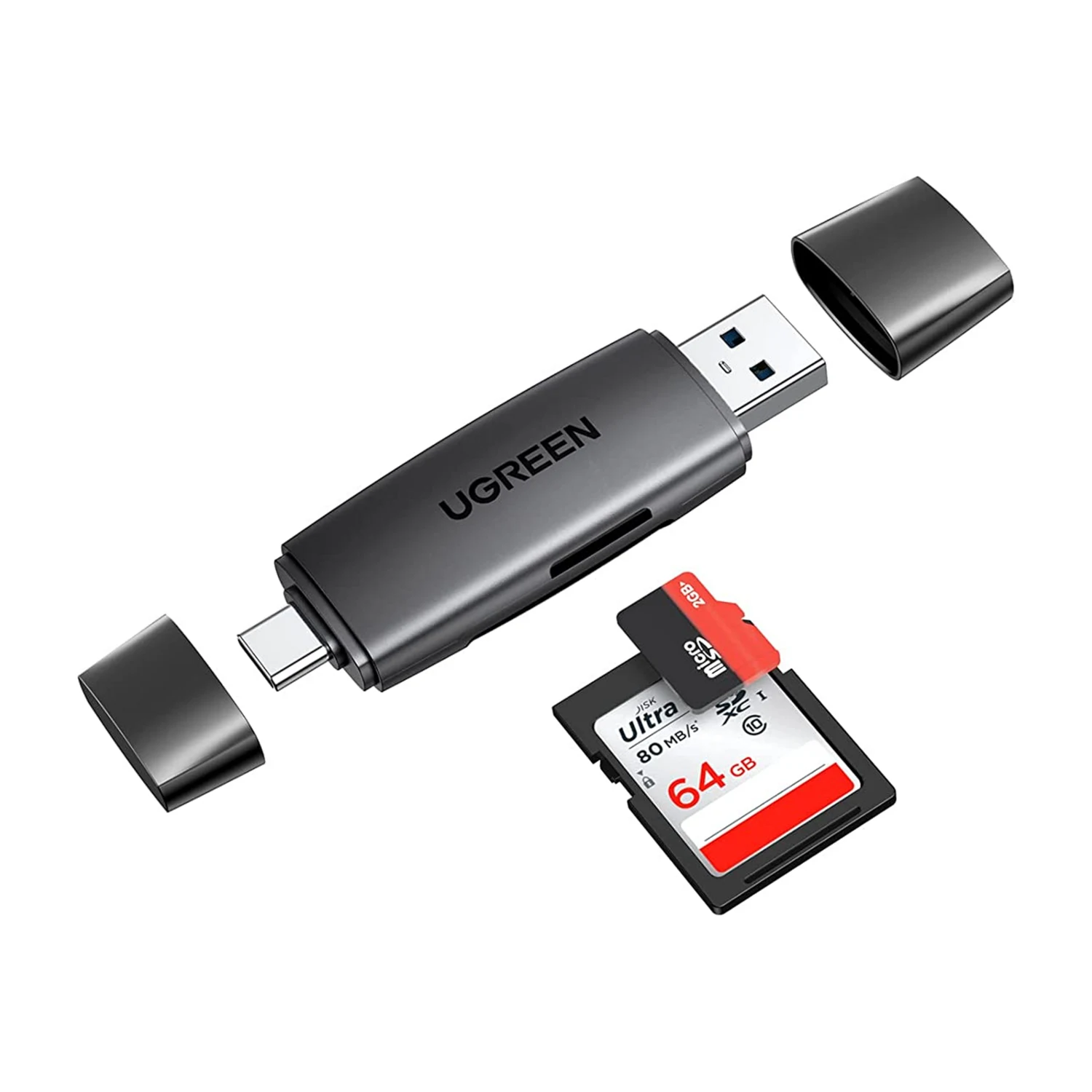 UGREEN 2-in-1 USB-A & USB-C to SD card / Micro SD Card Reader (80191) - зураг 3