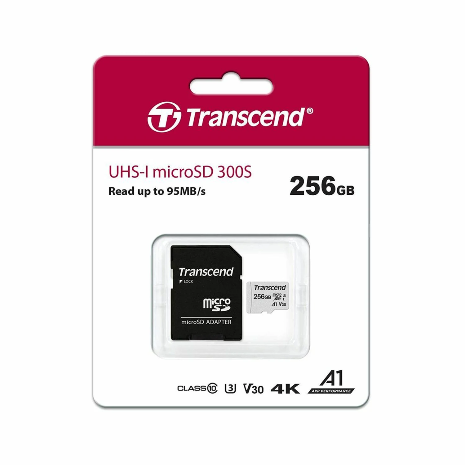 Transcend 256GB 300S UHS-I XC 95MB/s Micro SD Memory Card with SD adapter /TS256GUSD300S-A/ - зураг 3