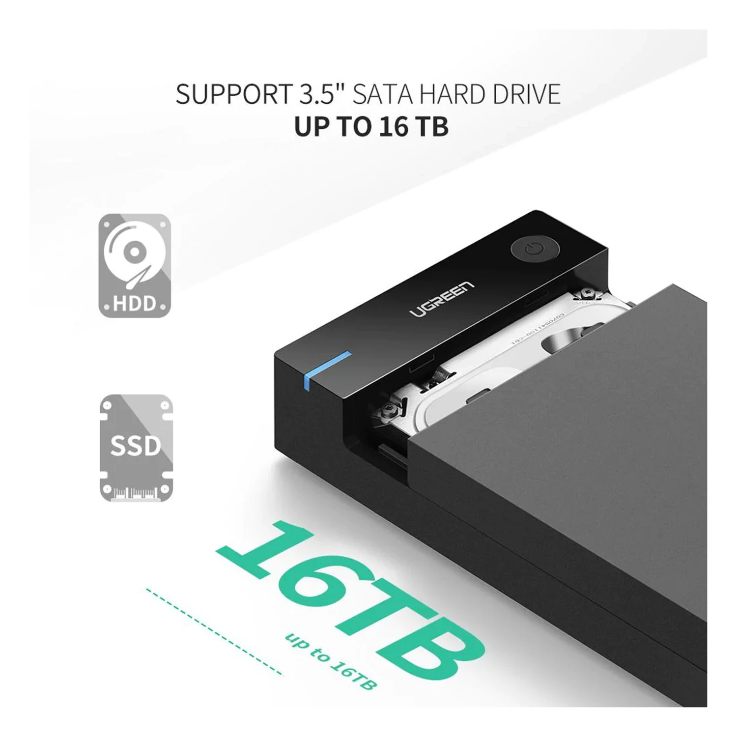 UGREEN USB 3.0 to SATA 3.5 inch Hard Drive Enclosure 50422 ( Хардны хайрцаг ) - зураг 2