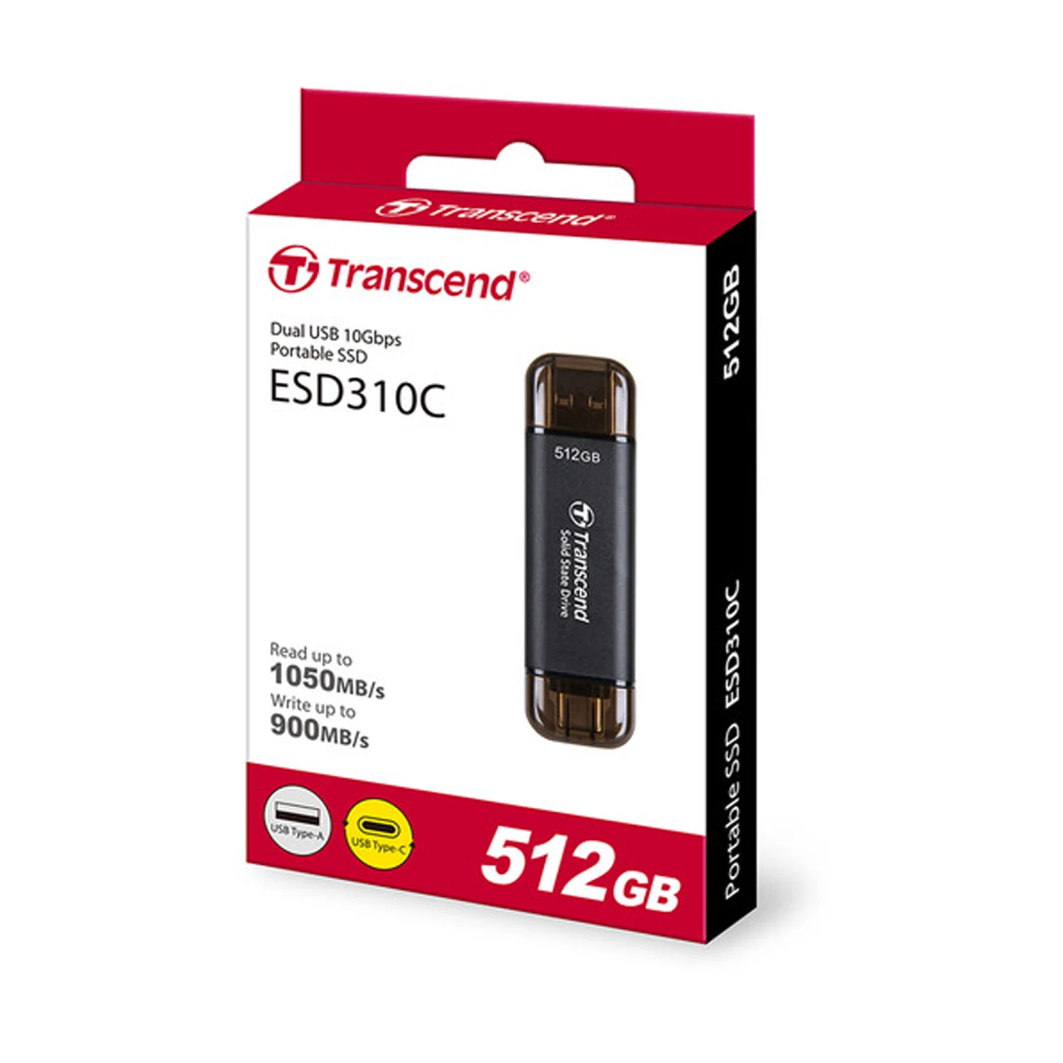 Transcend 512GB ESD310S USB-A & USB-C 3.2 Gen2 Portable SSD TS512GESD310S / Зөөврийн Хард / - зураг 3