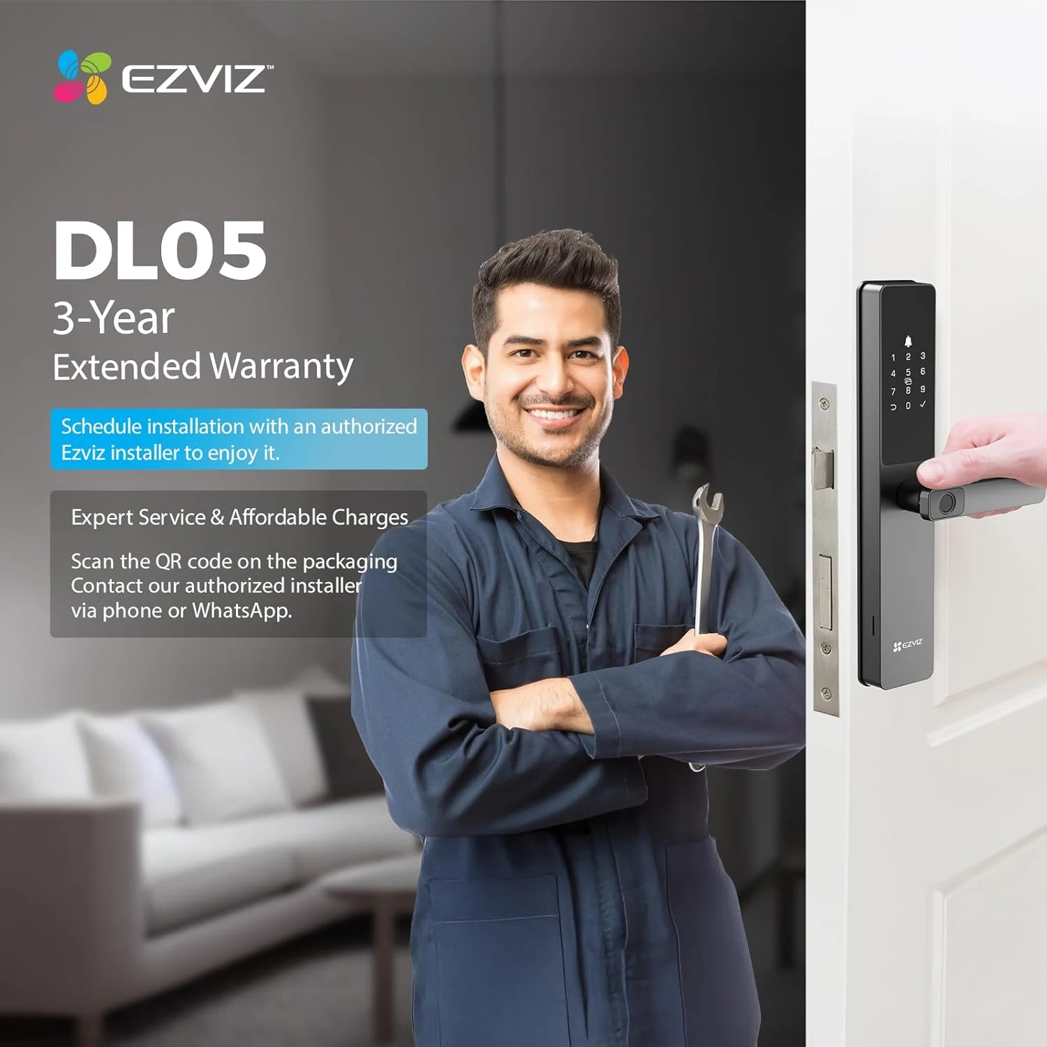 EZVIZ CS-DL05 Smart Fingerprint Lock (WBCP,M) - зураг 9