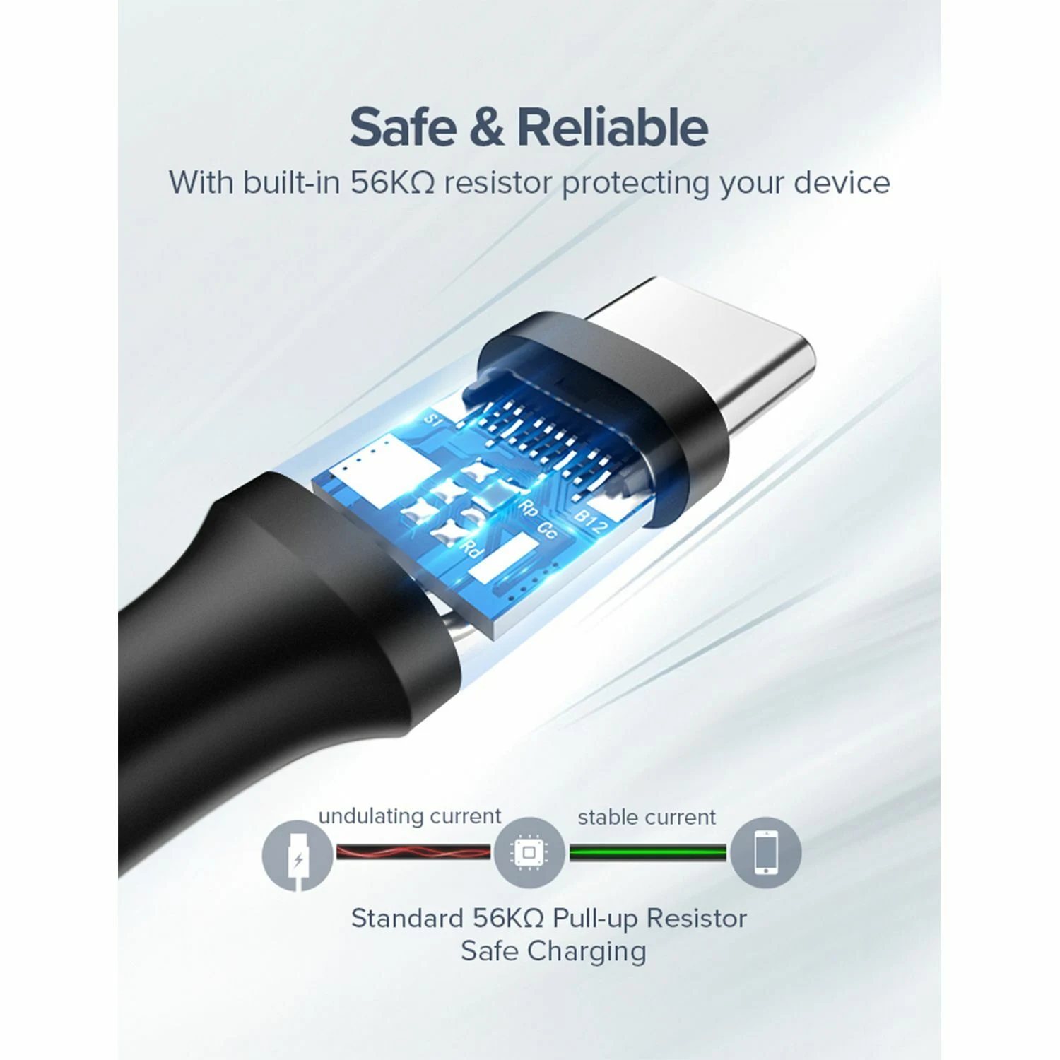 UGREEN USB-A 2.0 to USB-C Data Cable 1m White (60121) - зураг 2