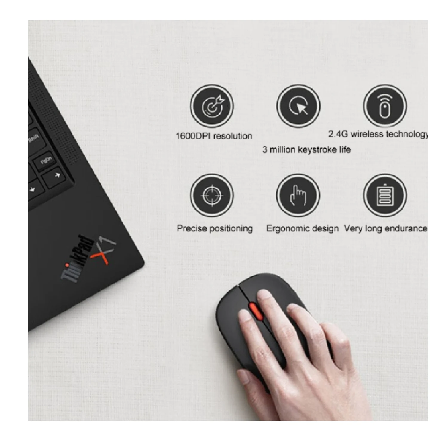 Lenovo Thinkplus M80 USB Wired Mouse - зураг 5