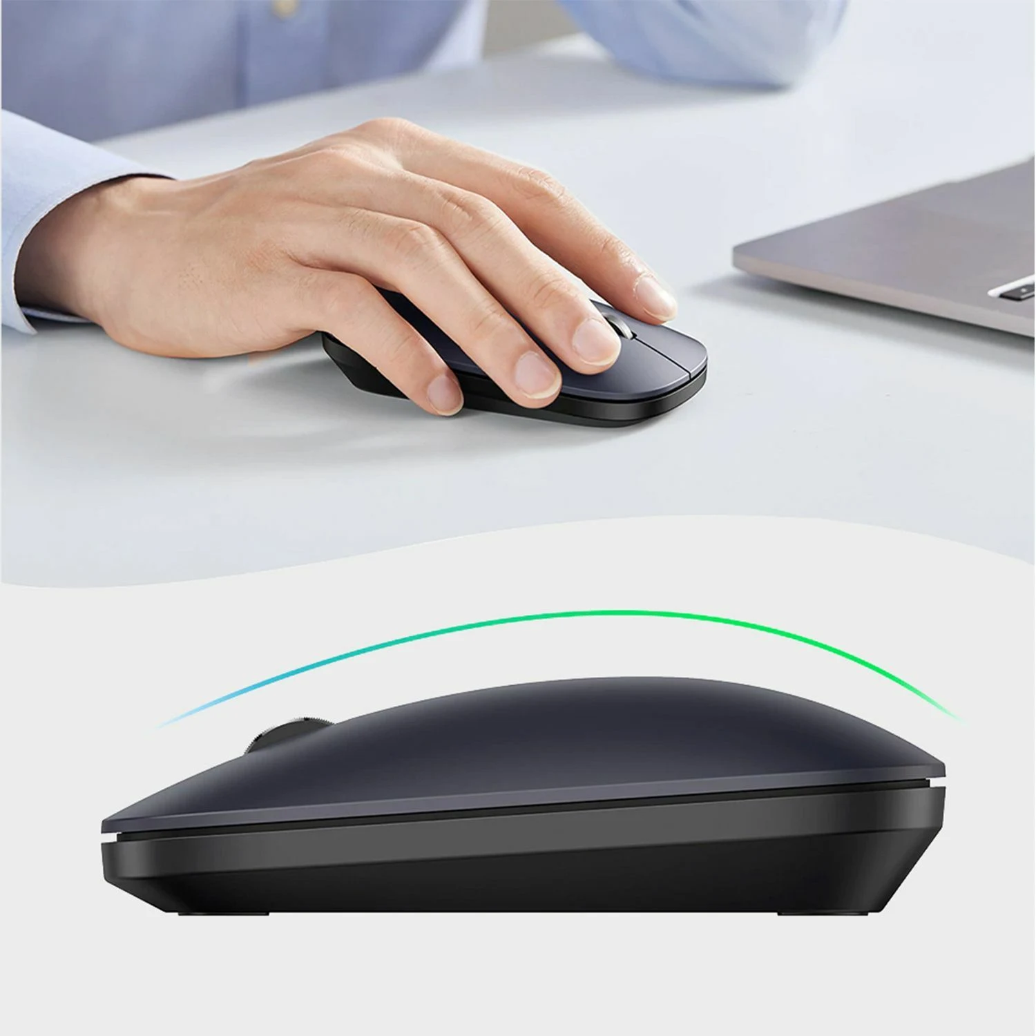 UGREEN 2.4G Slim Wireless Mouse, Black (90372) - зураг 2