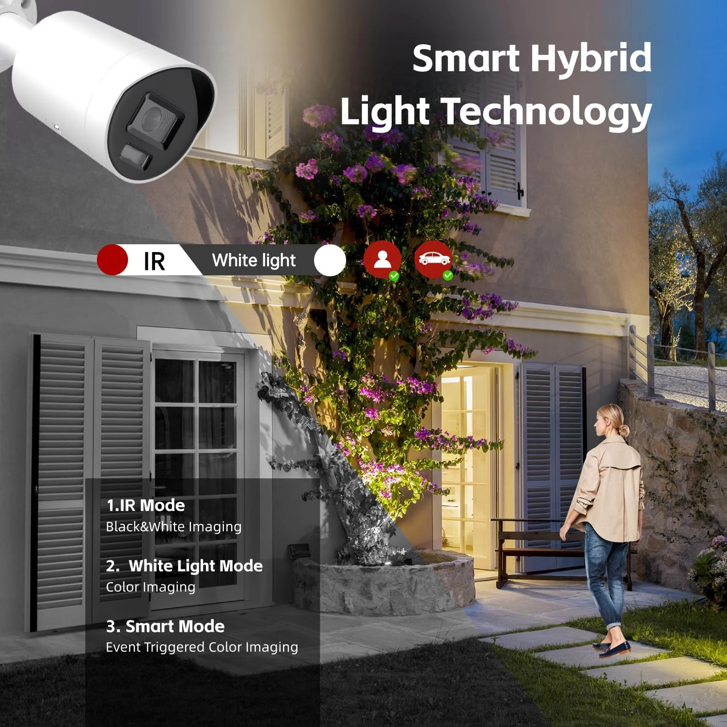 Hikvision 8MP Smart Hybrid Light with ColorVu Fixed Mini Bullet Network Camera DS-2CD2087G2H-LIU / Гадаа Хяналтын Камер / - зураг 4
