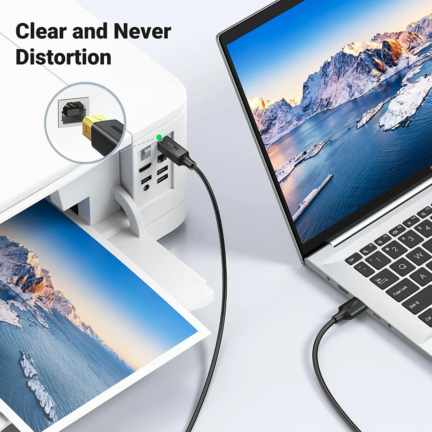 UGREEN USB 2.0 to BM Printer Cable 5m (10352) - зураг 5