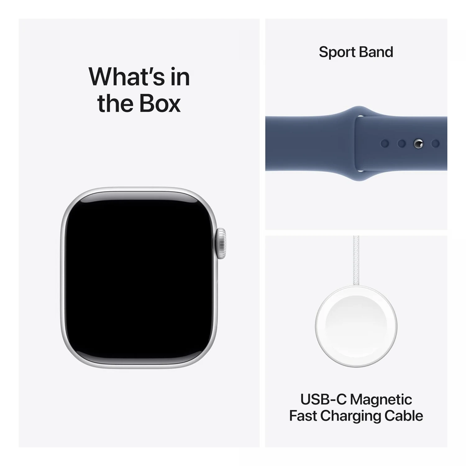 Apple Watch Series 10 GPS 46mm Silver Aluminium Case with Denim Sport Band (S/M) /MWWL3/ - зураг 7