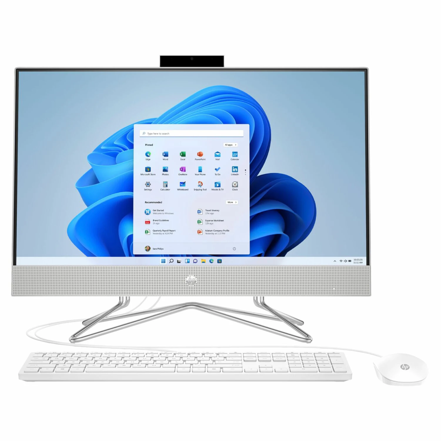 HP 24-cb1010d AIO PC Intel core i5-1235U 4.4Ghz, DDR4 8GB RAM, 256GB PCIe NVMe M.2 SSD + 1TB SATA HDD, Intel Iris Xe Graphics, FHD 23.8-inch Non-Touch, Win11 Home, K&M, Starry White - зураг 2