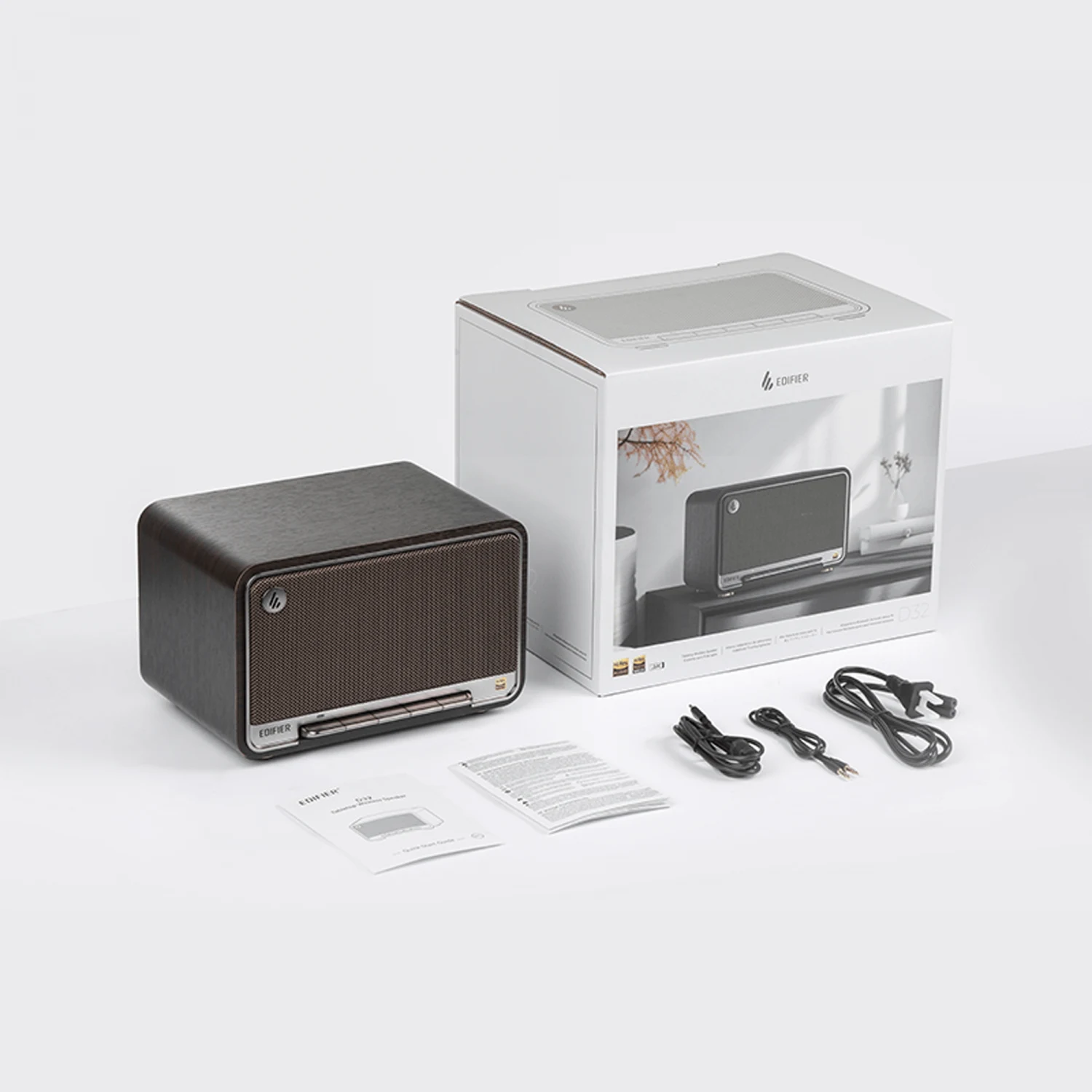 Edifier D32 Tabletop Wireless Speaker, Black Walnut / Чанга яригч / - зураг 5