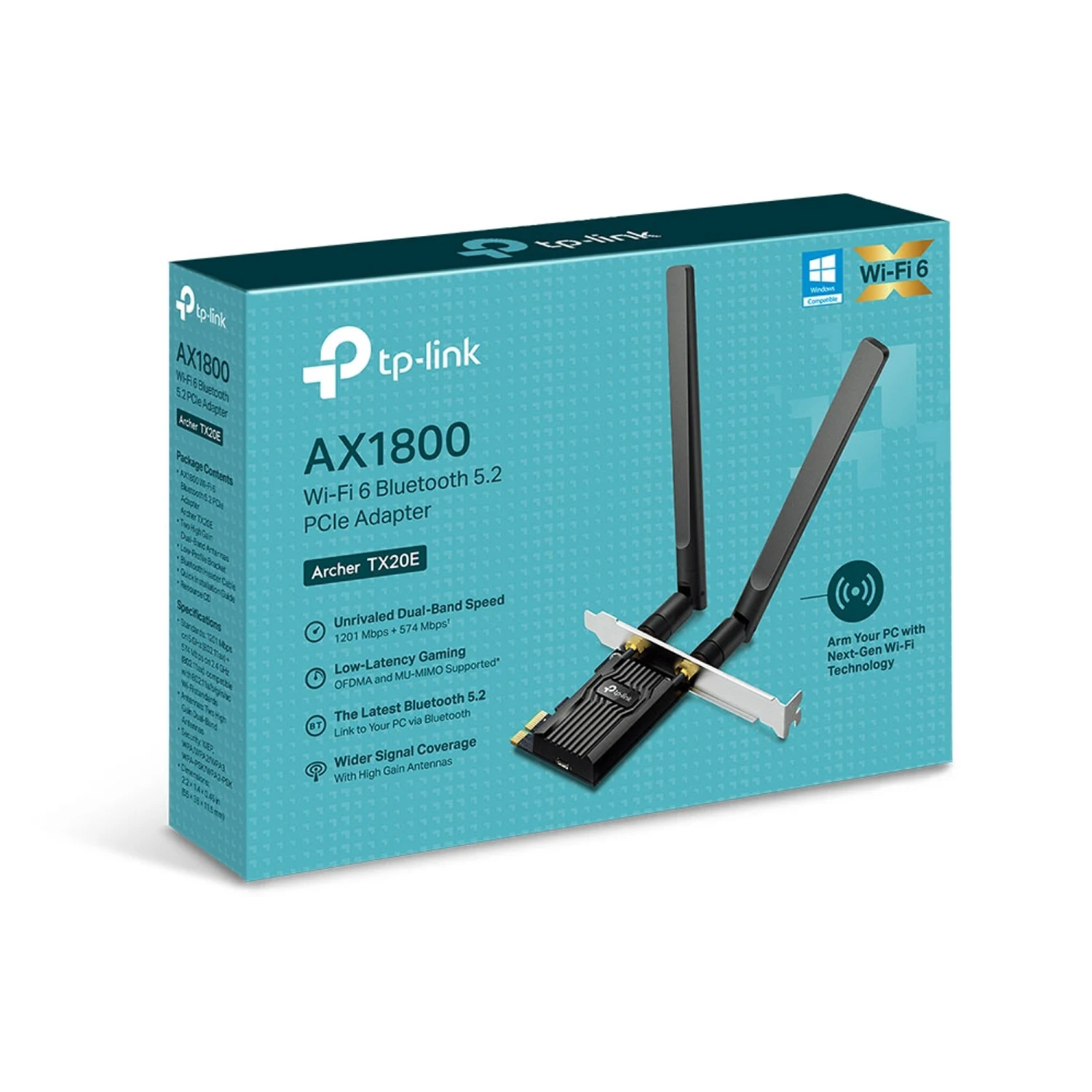 TP-Link Archer TX20E AX1800 Wi-Fi 6 Bluetooth 5.2 PCIe Adapter - зураг 4