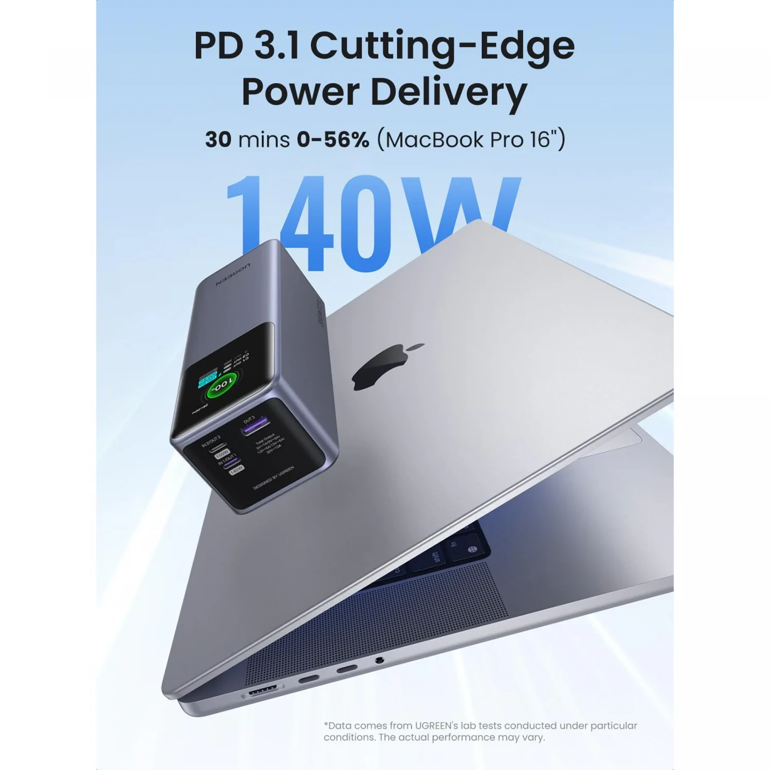 UGREEN 200W 25000mAh Fast Charging Power Bank with LCS Display (35525B) - зураг 2